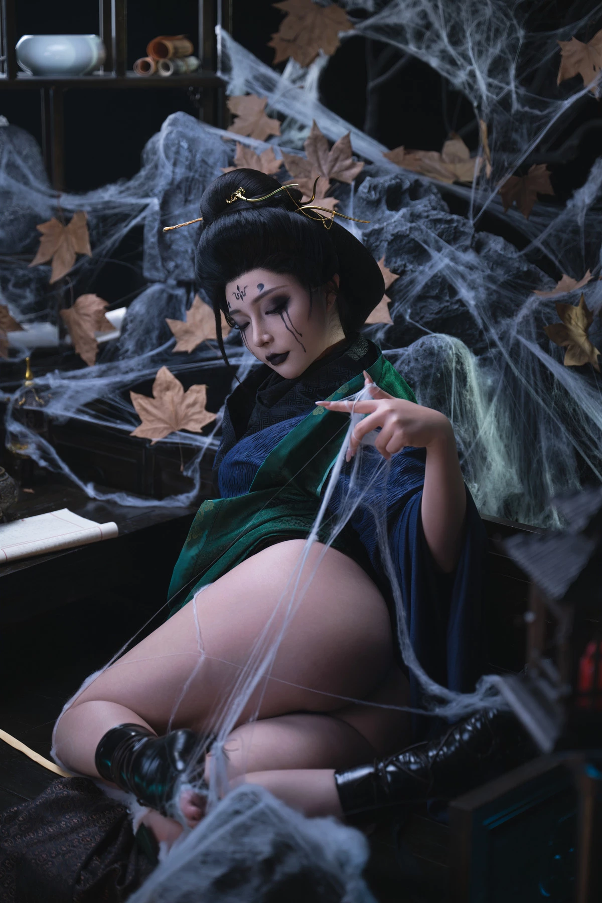 Xgyw.Org_网络美女Yuuhui玉汇黑神话·四妹主题半脱露性感黑色内衣秀油亮肌肤惹火身材诱惑写真147P