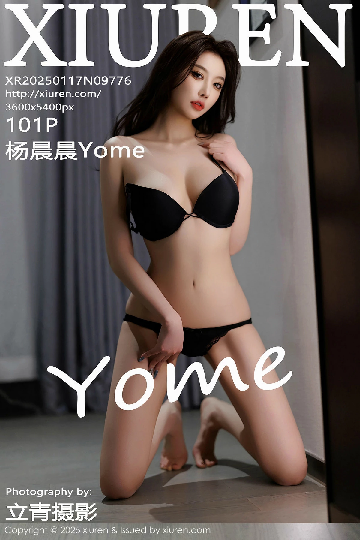 Xgyw.Org_XiuRen第9776期_女神杨晨晨Yome黑色连衣短裙露黑色内衣配开档黑丝极致魅惑写真101P