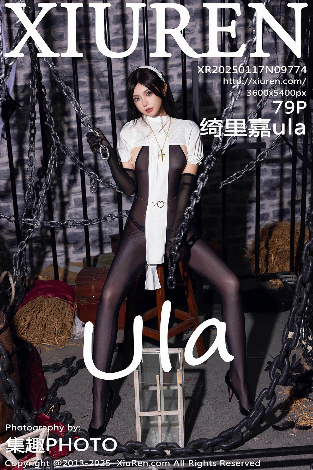 Xgyw.Org_XiuRen第9774期_女神绮里嘉ula性感修女服饰配超薄连体黑丝秀完美身材诱惑写真79P