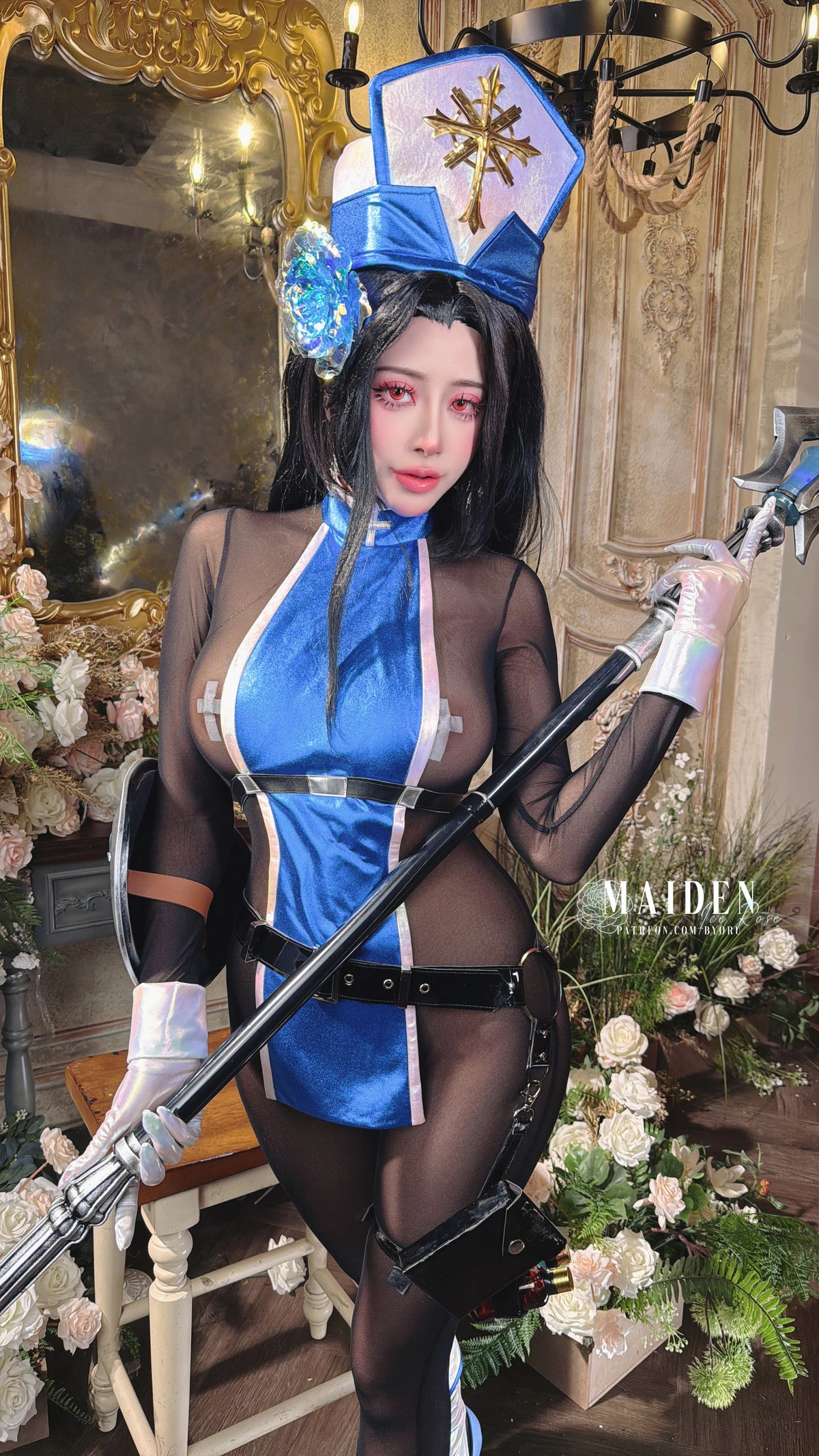 Xgyw.Org_日本性感萝莉Byoru-Maiden Ice Rose主题性感超薄连体黑丝配白色腿袜秀丰腴身姿诱惑写真56P