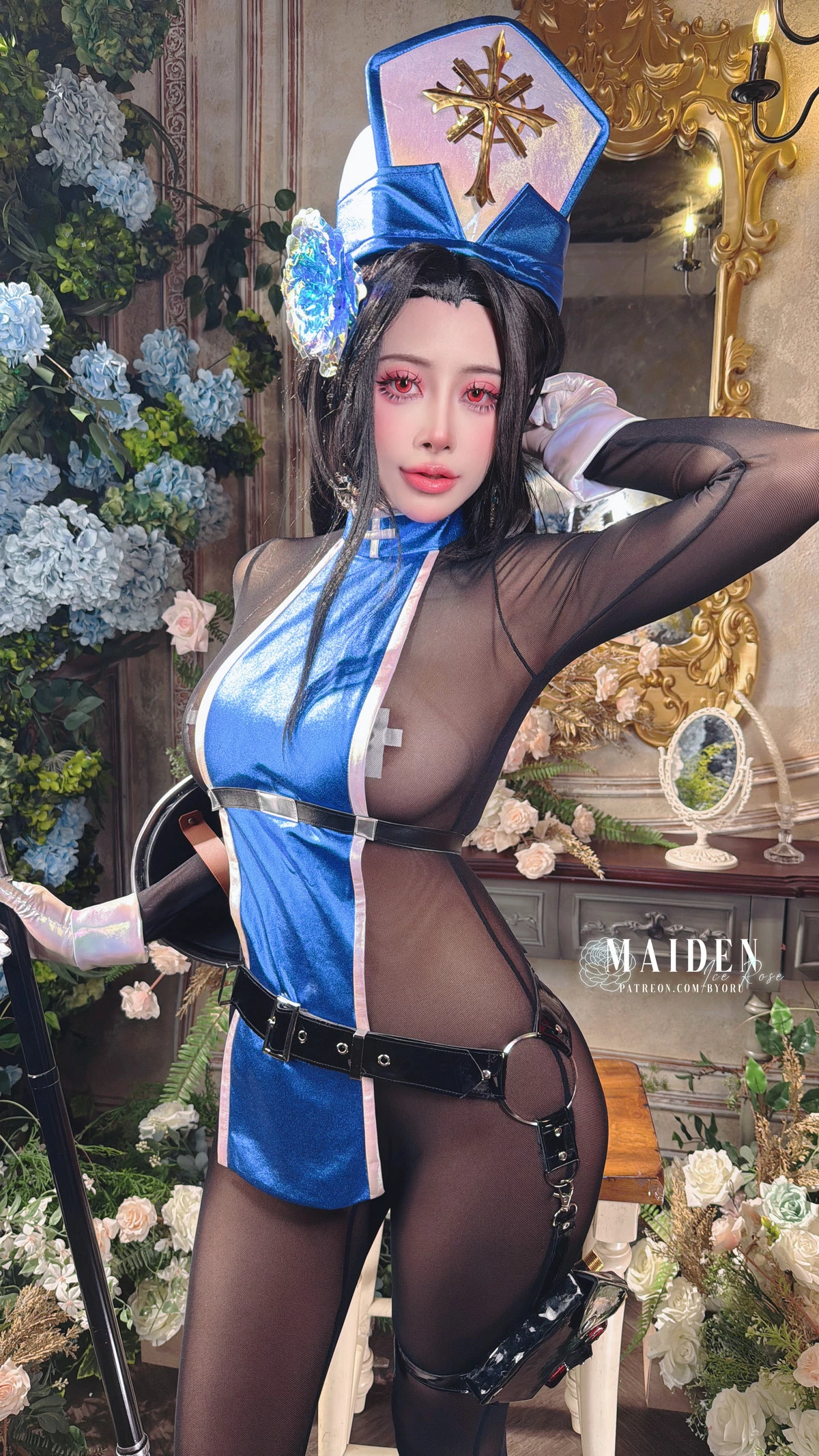 Xgyw.Org_日本性感萝莉Byoru-Maiden Ice Rose主题性感超薄连体黑丝配白色腿袜秀丰腴身姿诱惑写真56P