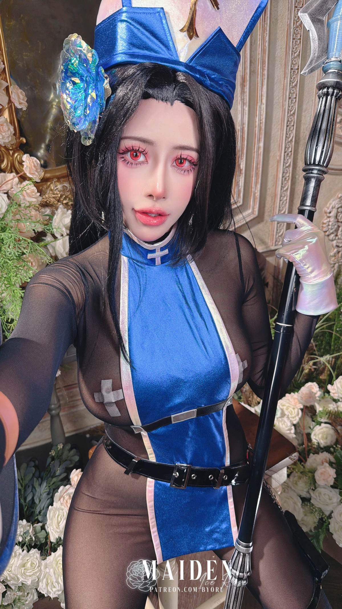 Xgyw.Org_日本性感萝莉Byoru-Maiden Ice Rose主题性感超薄连体黑丝配白色腿袜秀丰腴身姿诱惑写真56P
