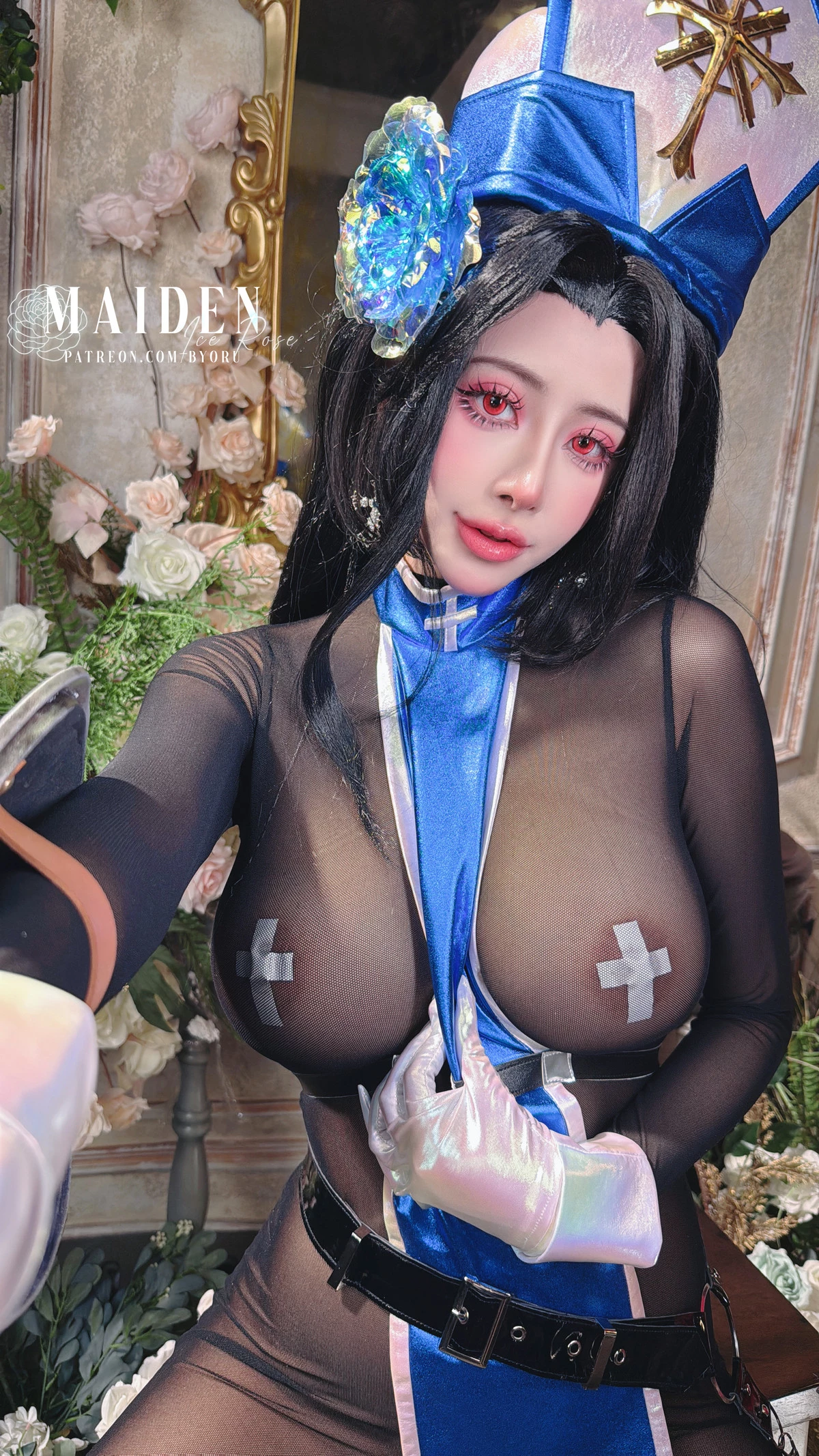 Xgyw.Org_日本性感萝莉Byoru-Maiden Ice Rose主题性感超薄连体黑丝配白色腿袜秀丰腴身姿诱惑写真56P