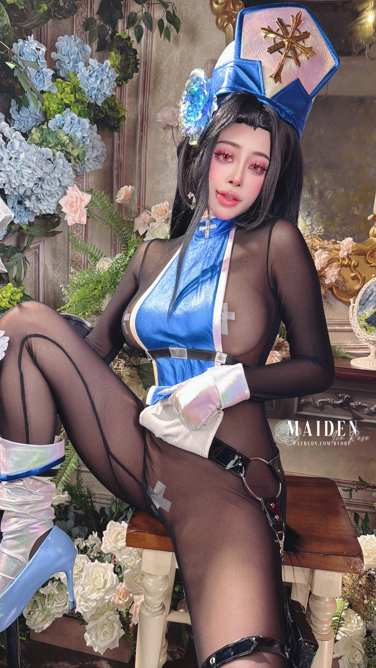 Xgyw.Org_日本性感萝莉Byoru-Maiden Ice Rose主题性感超薄连体黑丝配白色腿袜秀丰腴身姿诱惑写真56P