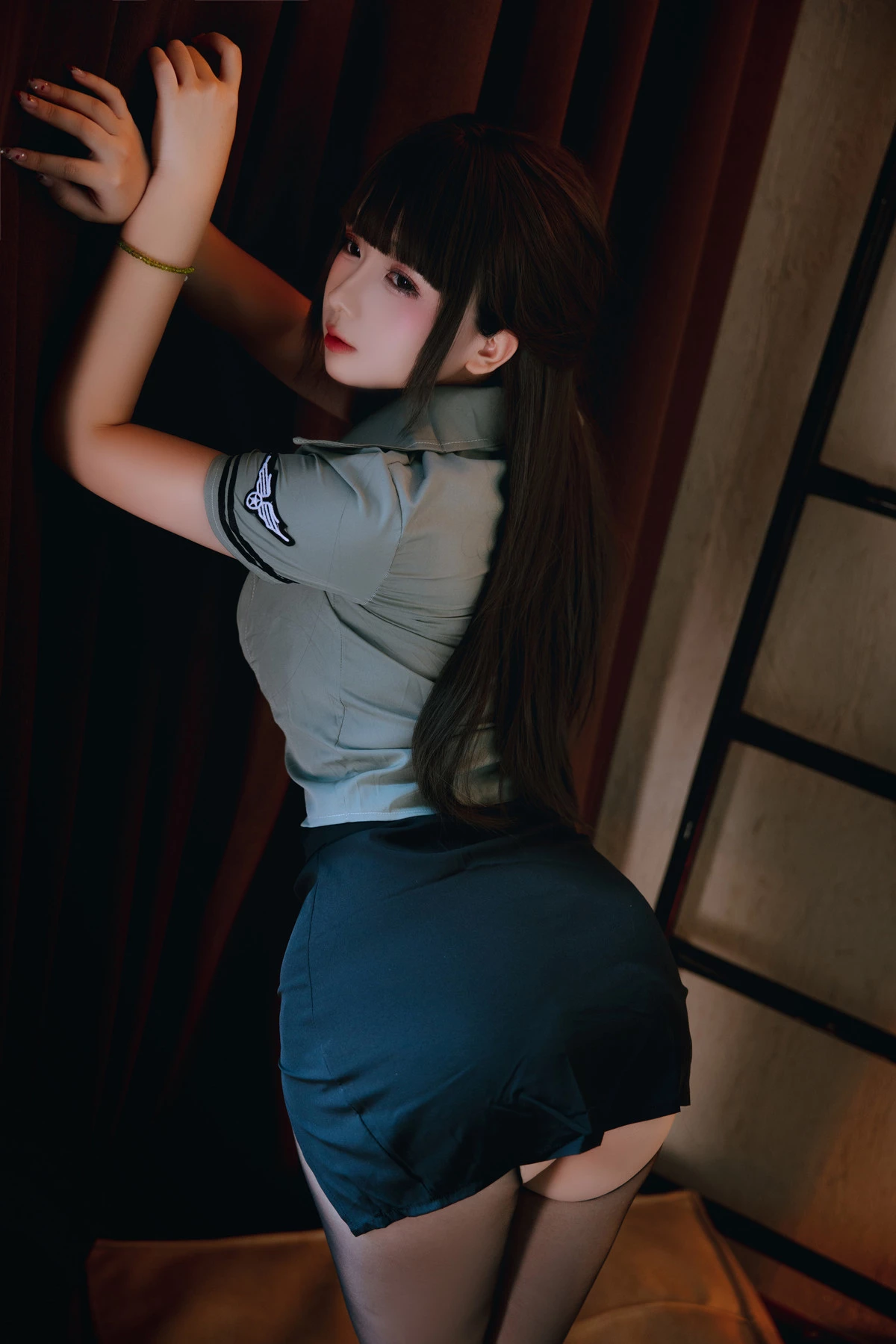 Xgyw.Org_Cosplay美女日奈娇Instructor主题性感制服露蕾丝内衣+黑色情趣内衣秀惹火身材诱惑写真140P