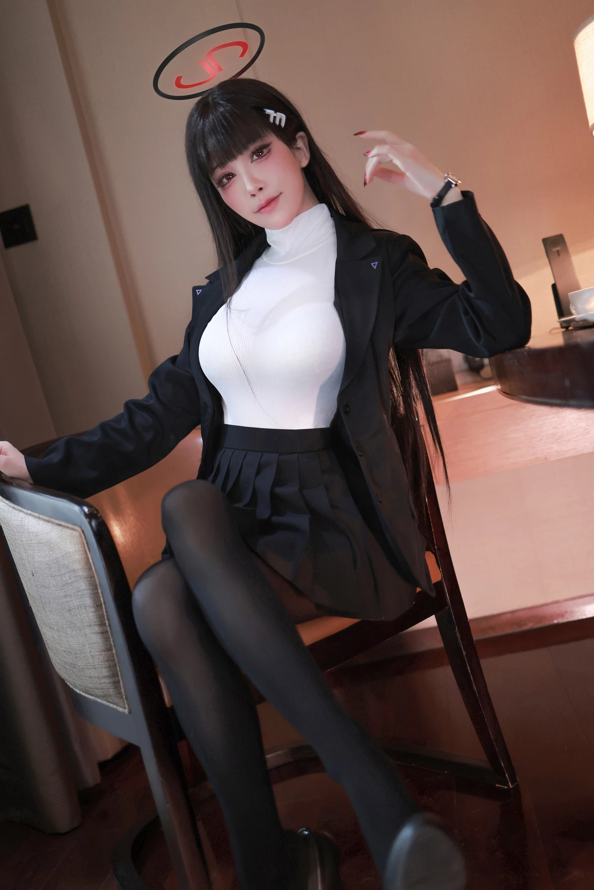 Xgyw.Org_动漫博主水淼aqua调月莉音主题性感黑色OL制服+黑皮高叉连体衣秀完美身材诱惑写真67P