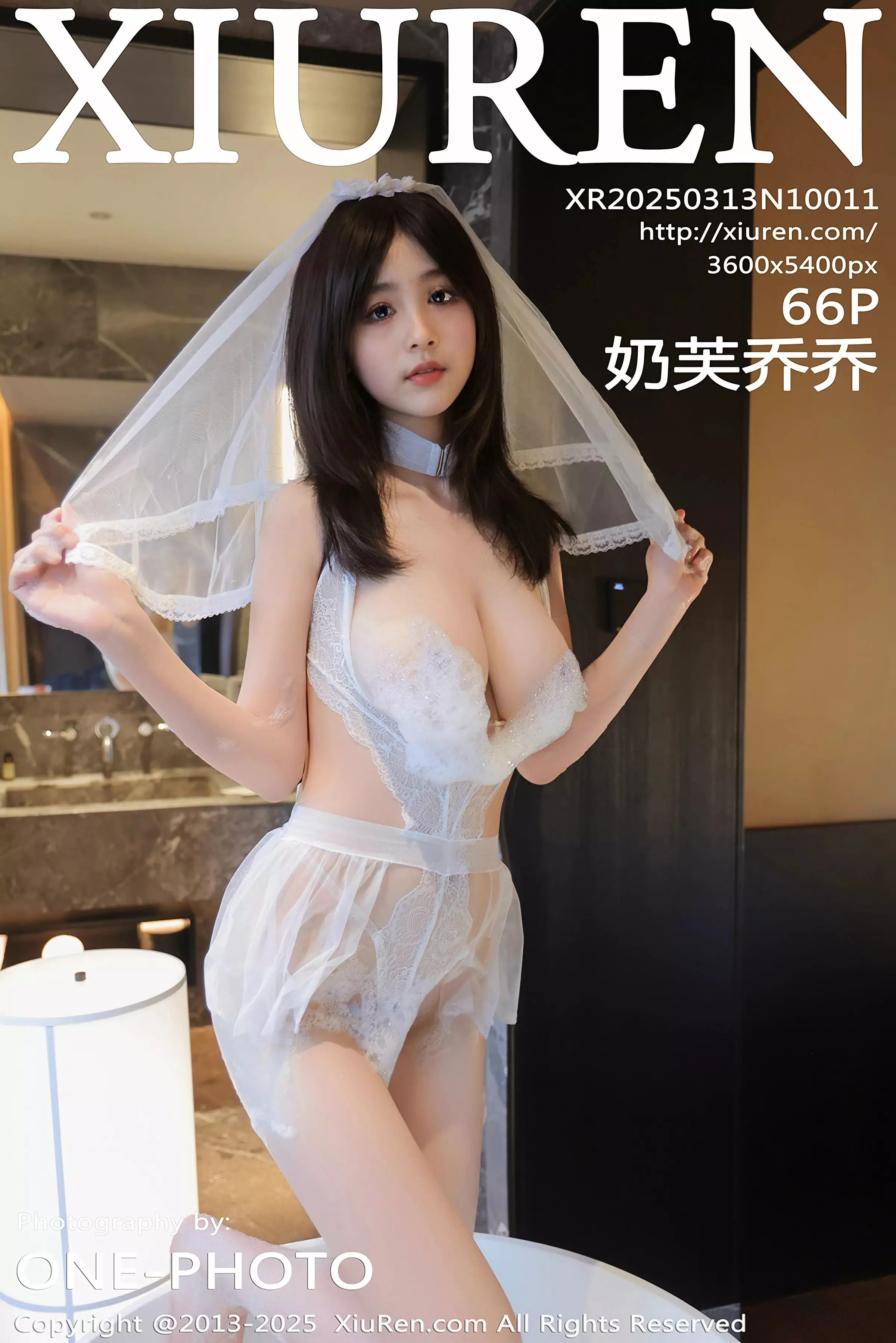 Xgyw.Org_XiuRen第10011期_模特奶芙乔乔性感白色婚纱露白色蕾丝内衣秀凹凸身材诱惑写真66P
