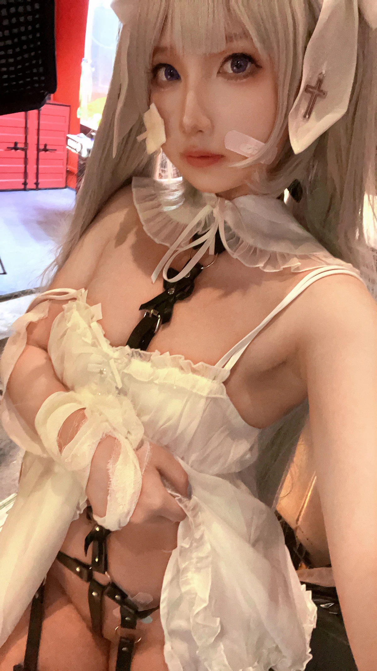 Xgyw.Org_Coser美女小和甜酒rurudo初音酱主题性感黑色情趣服饰配白丝袜秀油亮肌肤诱惑写真141P
