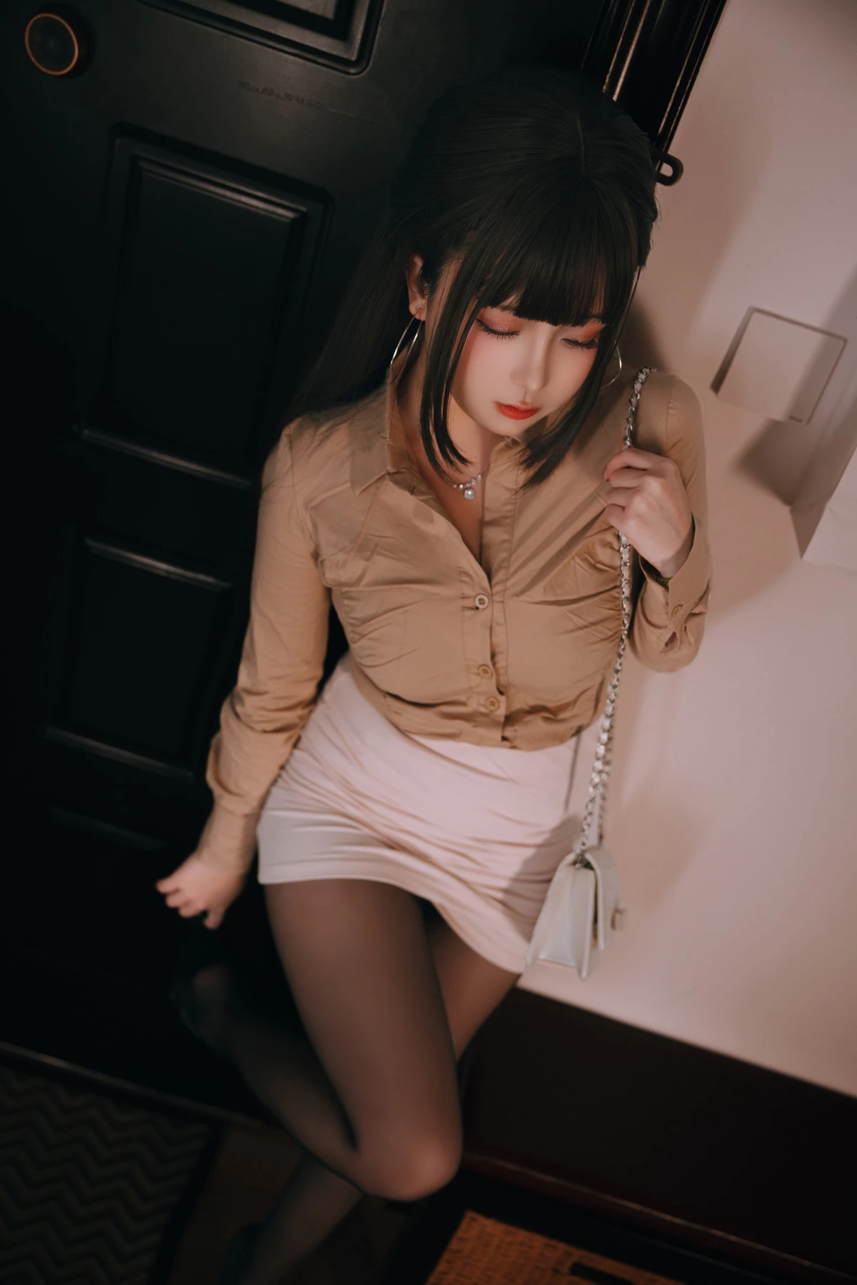 Xgyw.Org_Cosplay美女日奈娇醉酒的同事主题私房浴室性感黑色蕾丝内衣秀完美身材惹火诱惑写真190P