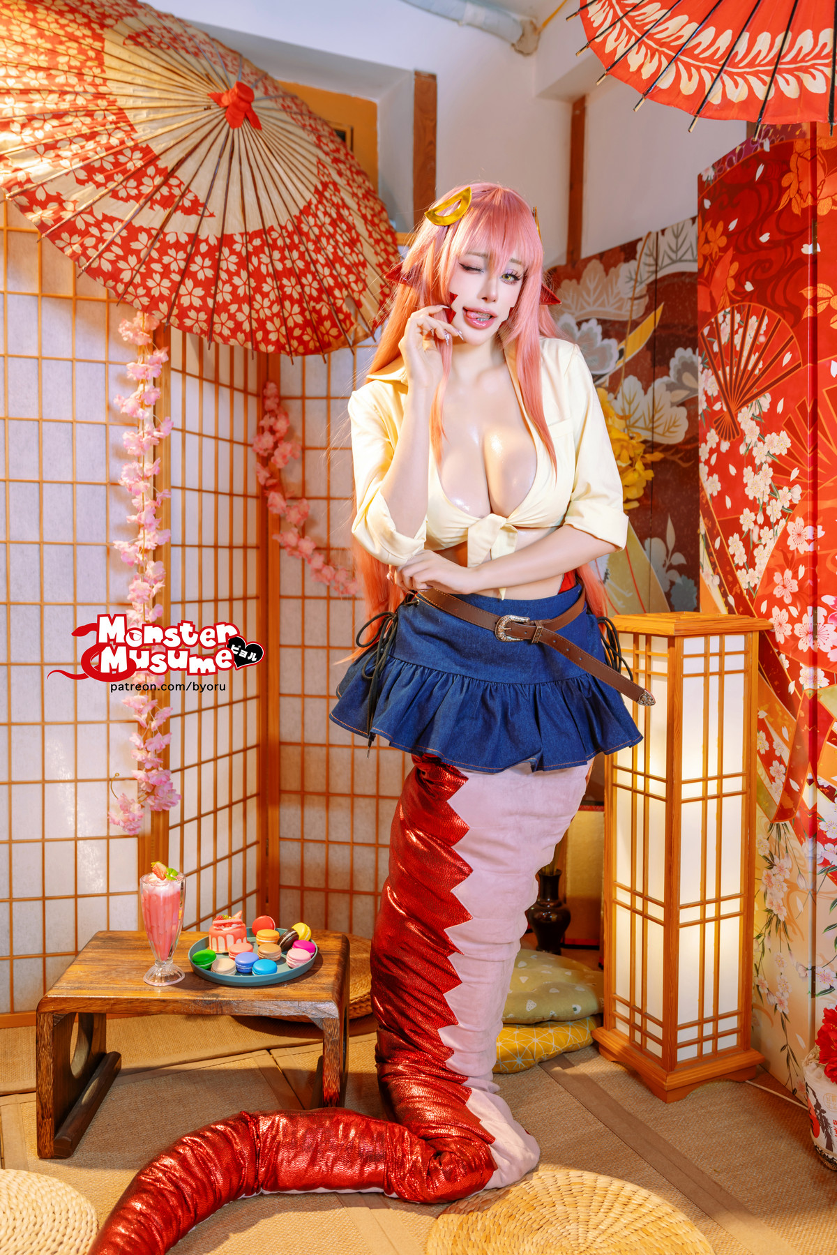 Xgyw.Org_日本性感萝莉Byoru-Miia Monster Musume主题性感蛇女装扮露白色内衣秀火辣身材诱惑写真66P