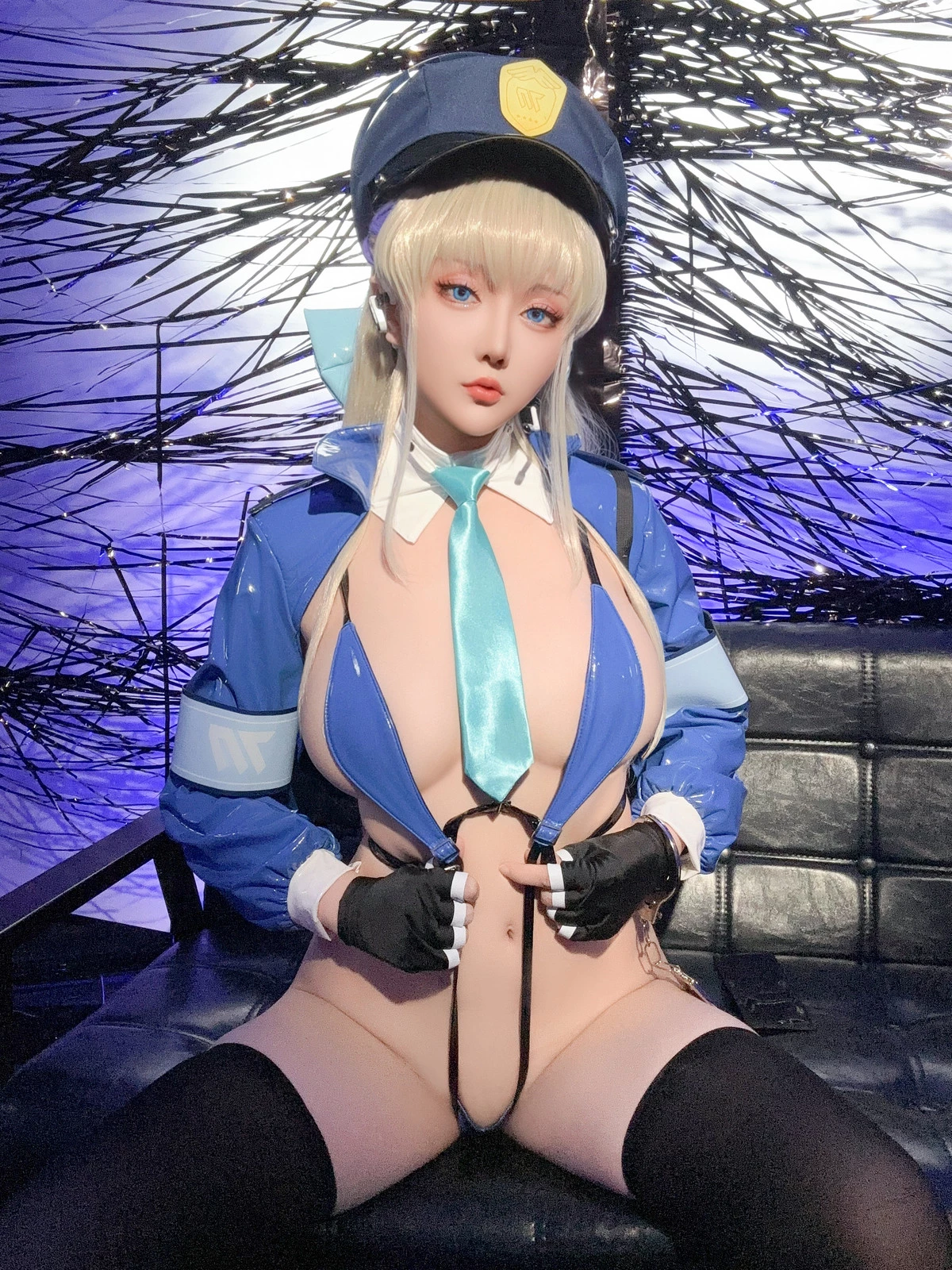 Xgyw.Org_Coser小姐姐星之迟迟飞鸟马时主题性感蓝色情趣连体内衣配黑丝袜秀惹火身材诱惑写真58P