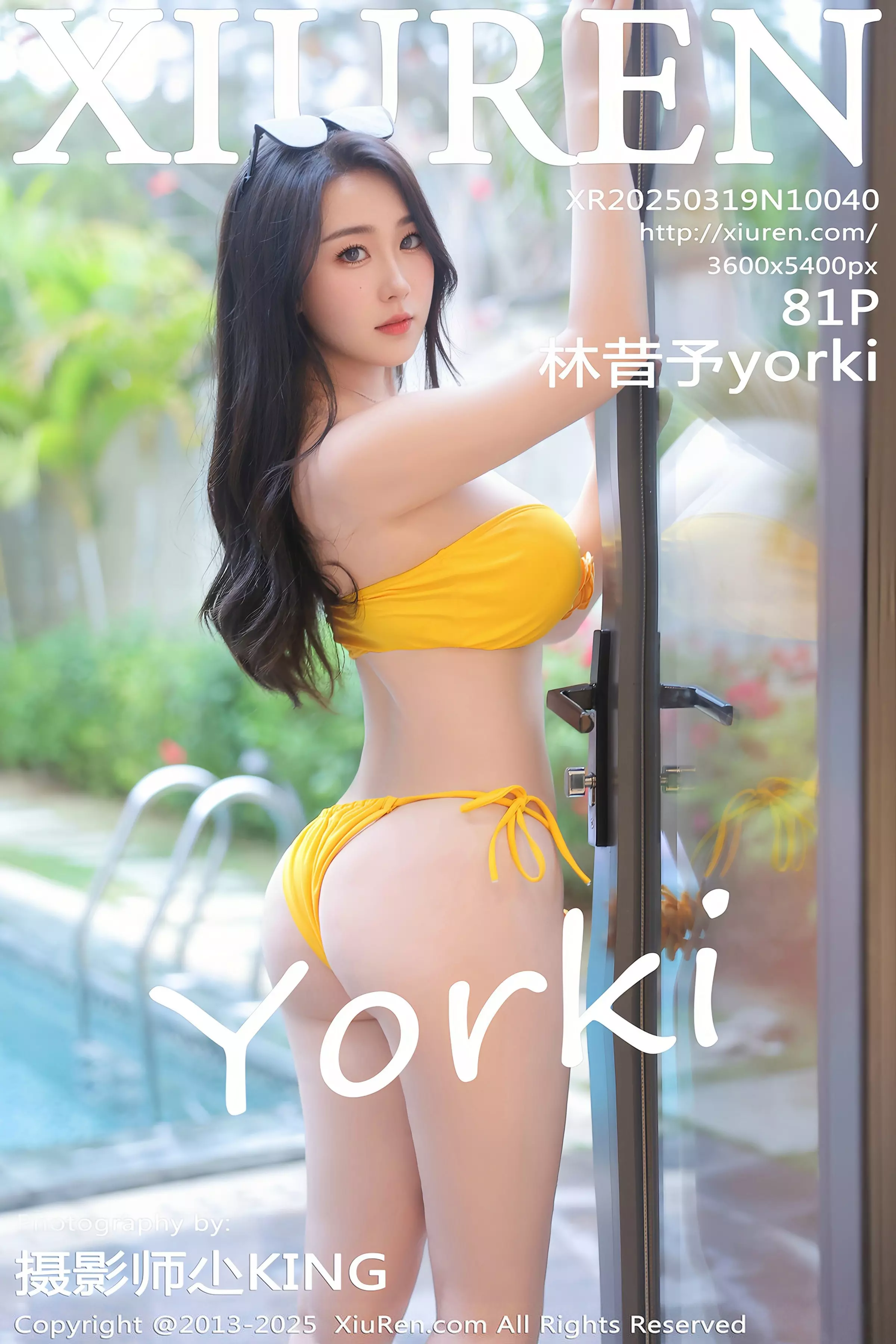 Xgyw.Org_XiuRen第10040期_模特林昔予yorki户外泳池性感黄色泳装秀丰满身材迷人诱惑写真81P