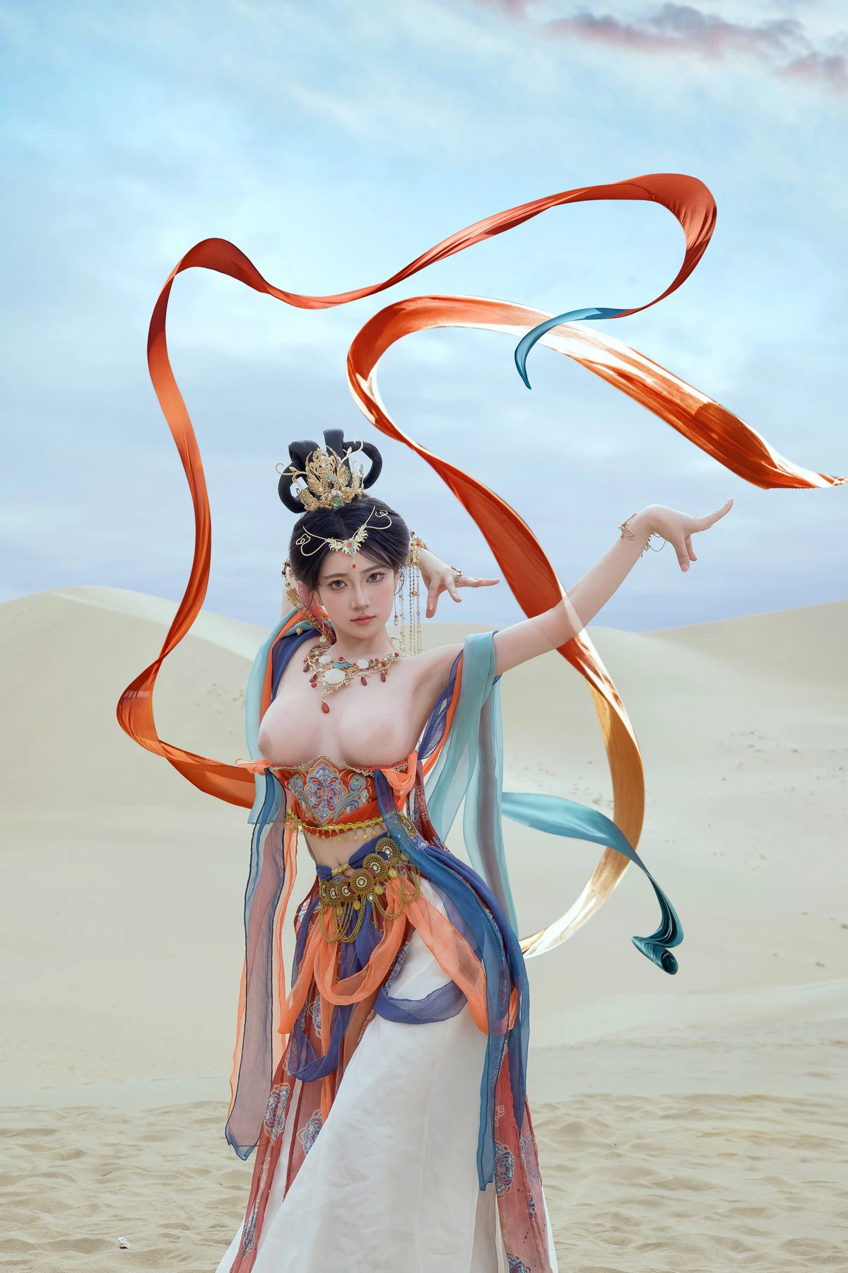 Xgyw.Org_网络美女年年Nnian飞天主题沙漠外景性感仙女薄纱服饰半脱秀婀娜身姿丰满诱惑写真63P
