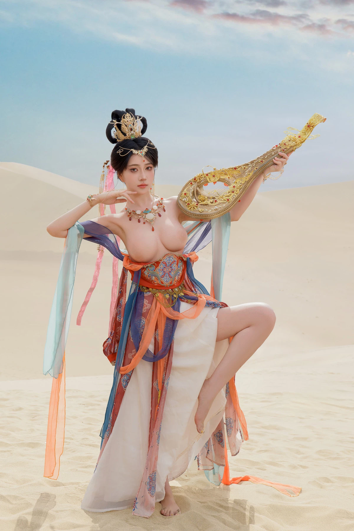 Xgyw.Org_网络美女年年Nnian飞天主题沙漠外景性感仙女薄纱服饰半脱秀婀娜身姿丰满诱惑写真63P