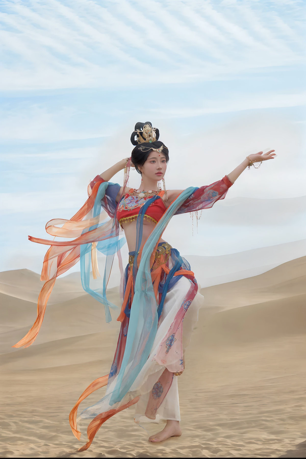 Xgyw.Org_网络美女年年Nnian飞天主题沙漠外景性感仙女薄纱服饰半脱秀婀娜身姿丰满诱惑写真63P