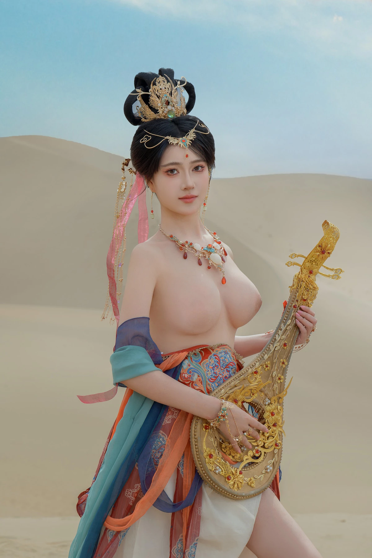 Xgyw.Org_网络美女年年Nnian飞天主题沙漠外景性感仙女薄纱服饰半脱秀婀娜身姿丰满诱惑写真63P