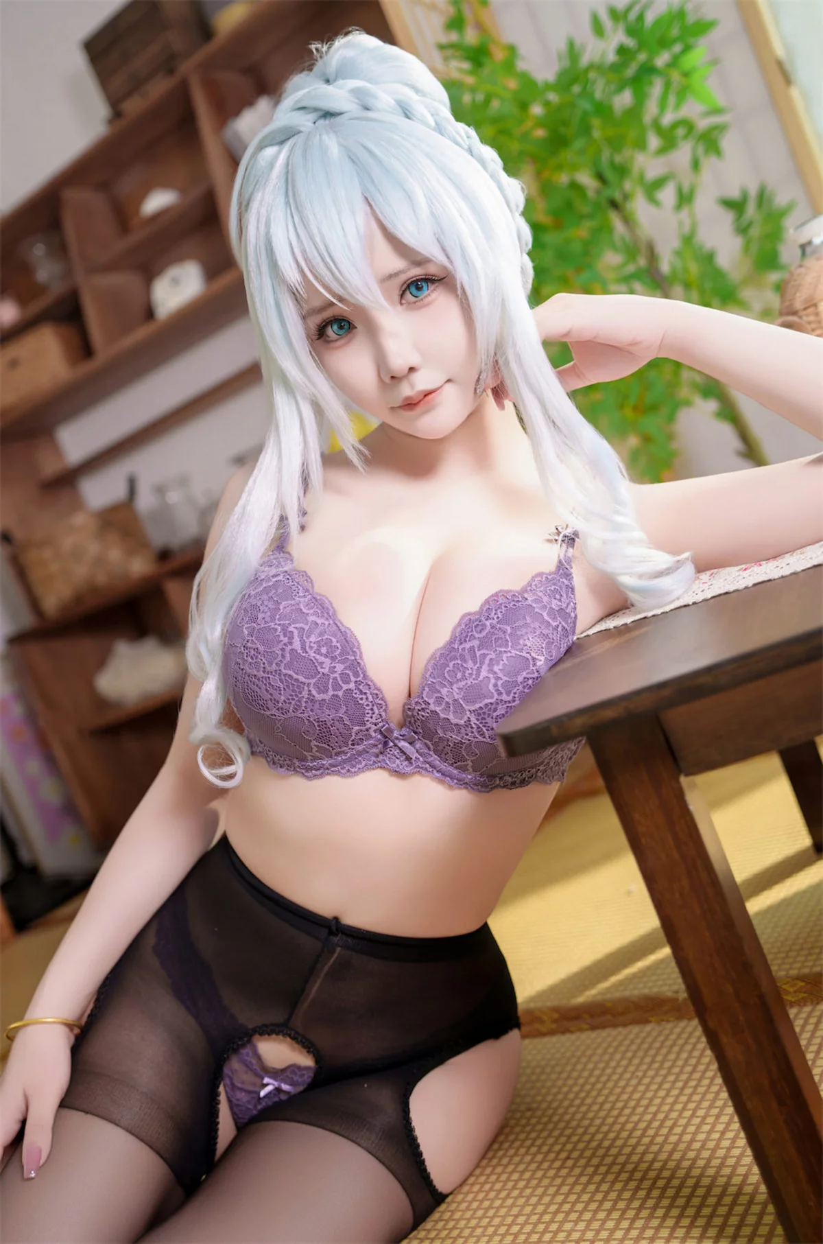 Xgyw.Org_Cosplay美女日奈娇叛逆少女JK主题性感薄透白T配黑色丝袜半脱秀火辣身材撩人诱惑写真106P