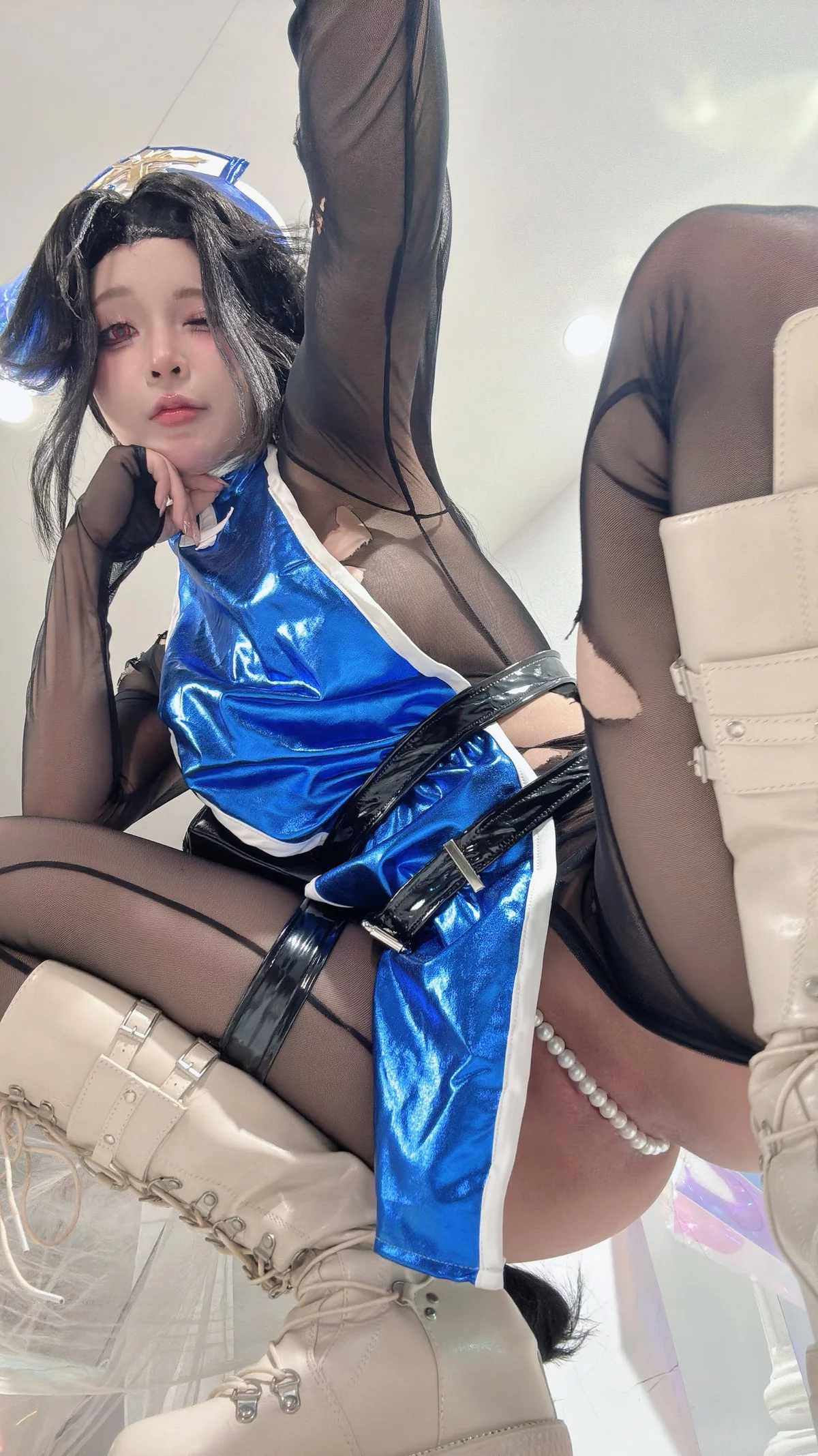 Xgyw.Org_越南Coser美女Umeko J-Maiden (Ice Rose)主题性感蓝色连体衣露连体黑丝秀翘臀诱惑写真66P