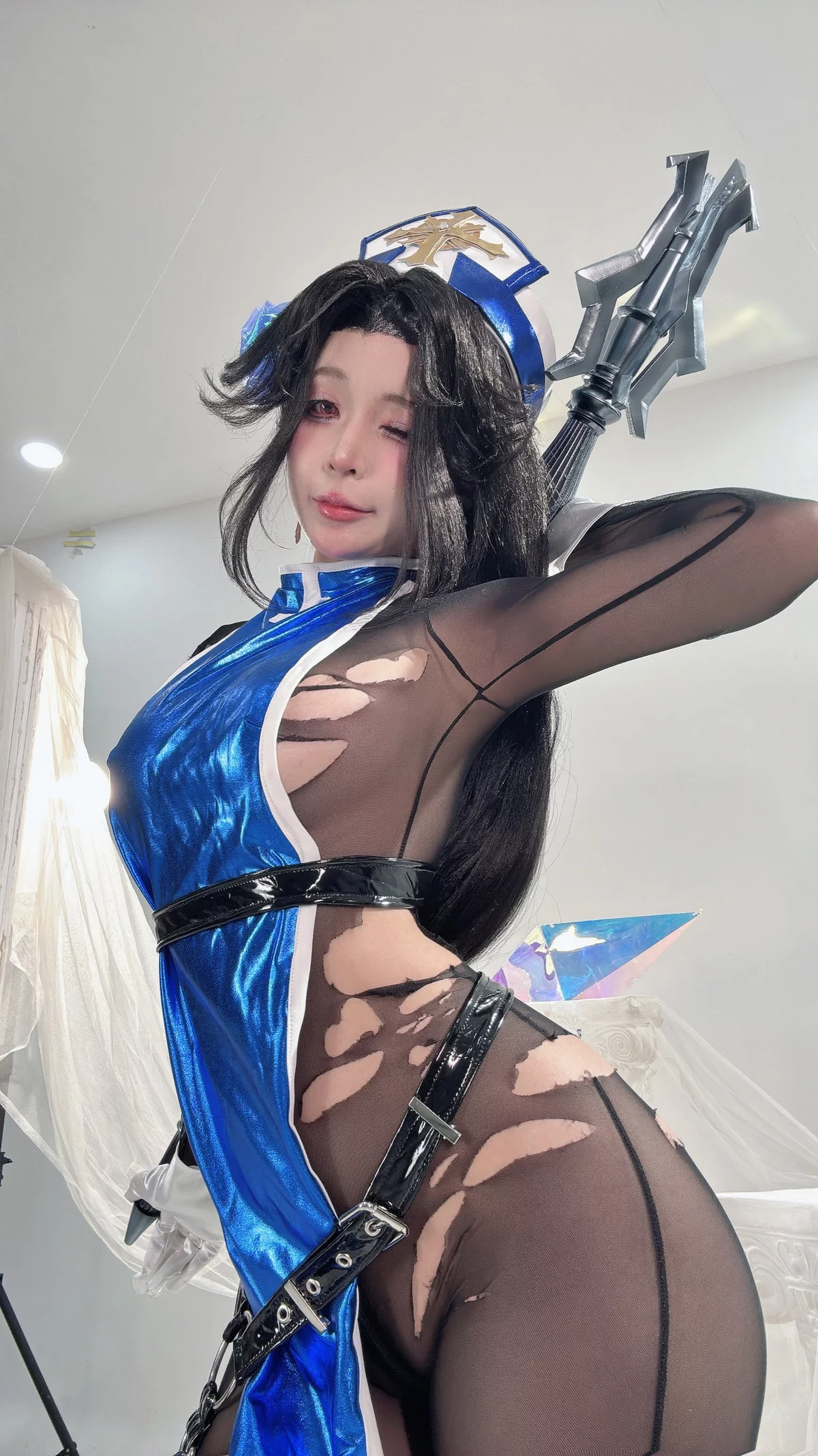 Xgyw.Org_越南Coser美女Umeko J-Maiden (Ice Rose)主题性感蓝色连体衣露连体黑丝秀翘臀诱惑写真66P