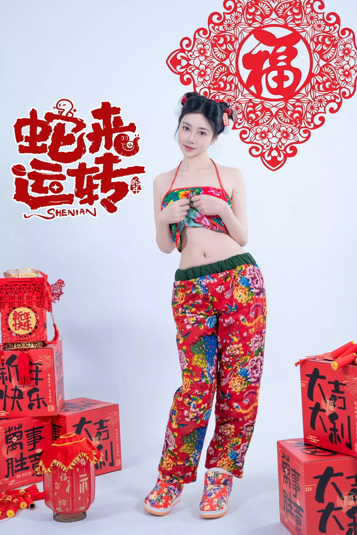 Xgyw.Org_网络美女年年Nnian蛇来运转主题新春礼物性感红色服饰半脱秀豪乳翘臀惹火诱惑写真81P