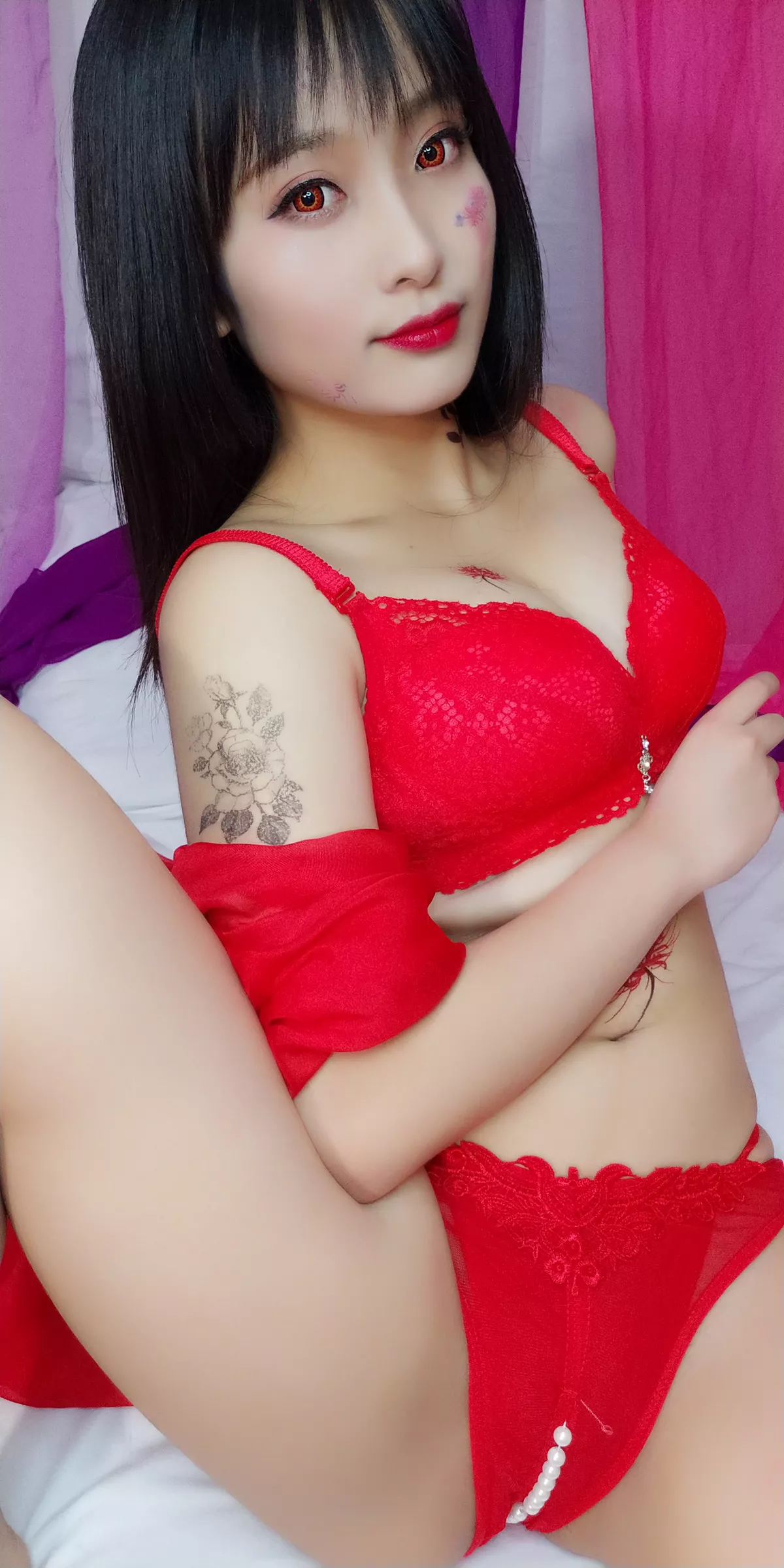 Xgyw.Org_动漫博主洛璃LoLiSAMA红女妖主题性感红色薄纱露红色蕾丝内衣秀曼妙身姿诱惑写真93P