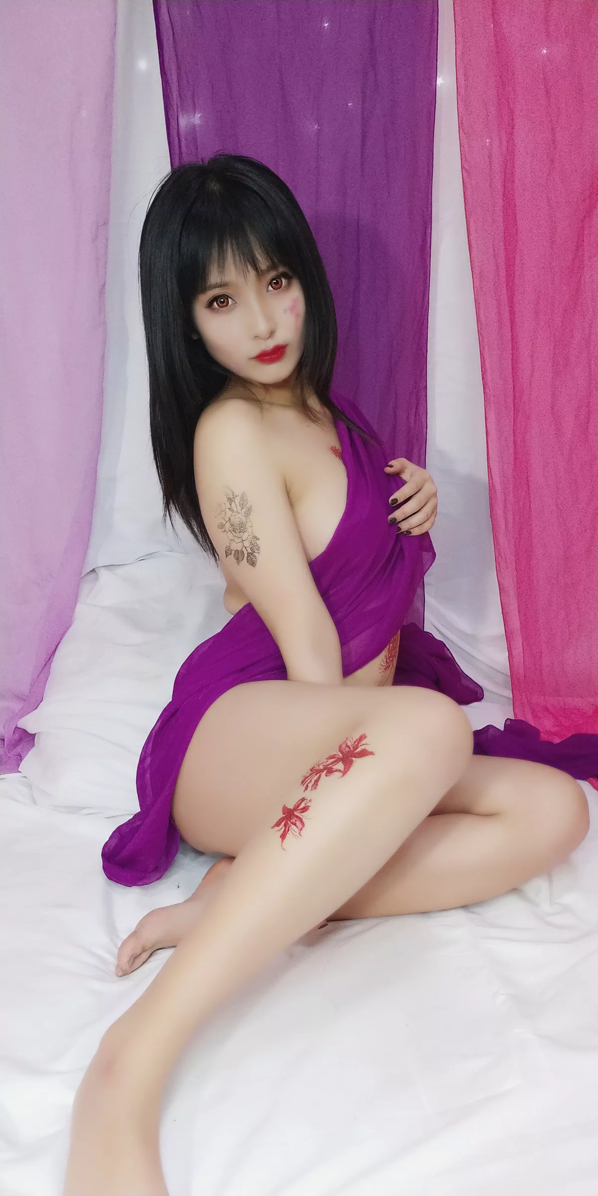 Xgyw.Org_动漫博主洛璃LoLiSAMA红女妖主题性感红色薄纱露红色蕾丝内衣秀曼妙身姿诱惑写真93P