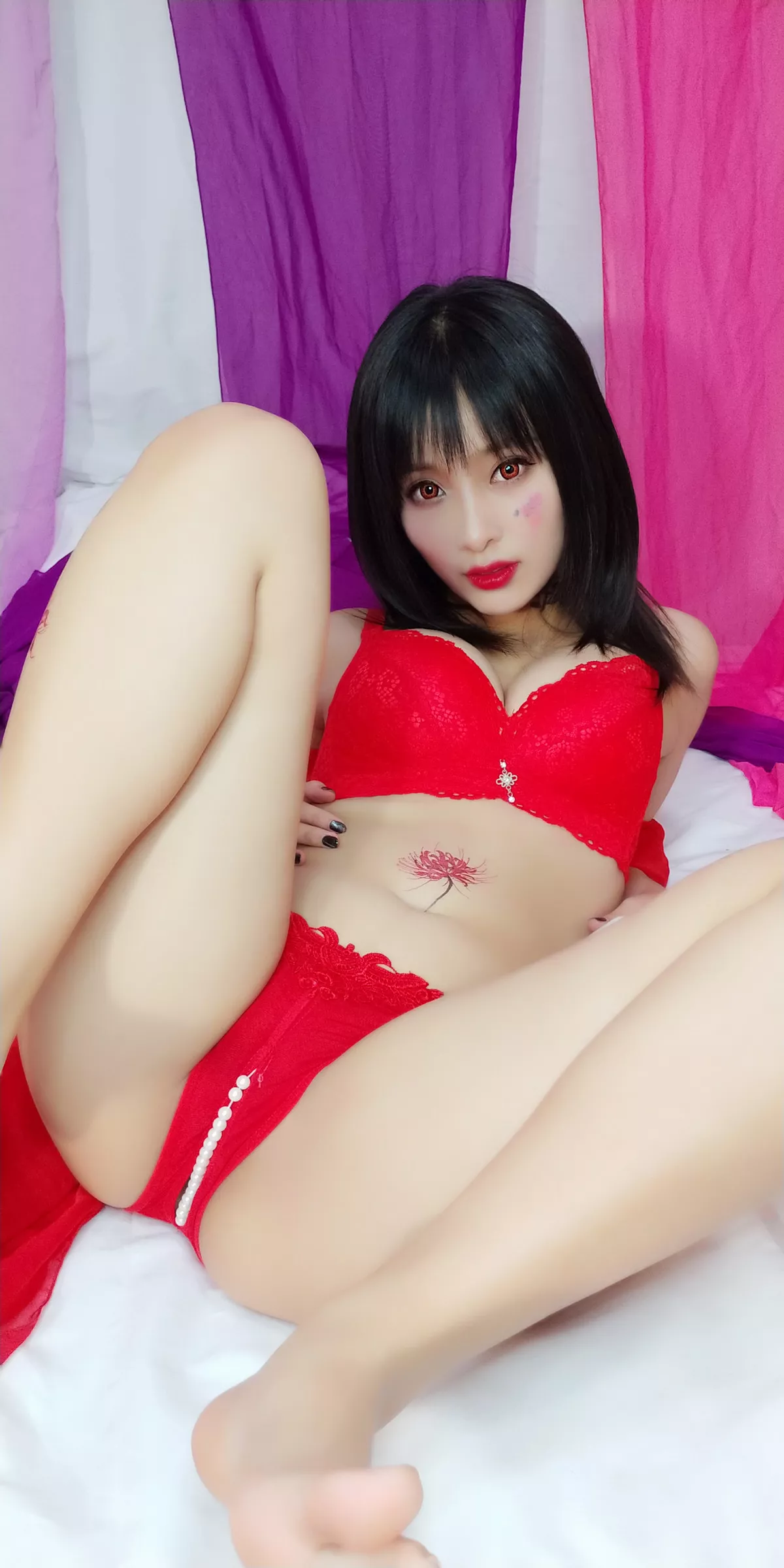 Xgyw.Org_动漫博主洛璃LoLiSAMA红女妖主题性感红色薄纱露红色蕾丝内衣秀曼妙身姿诱惑写真93P