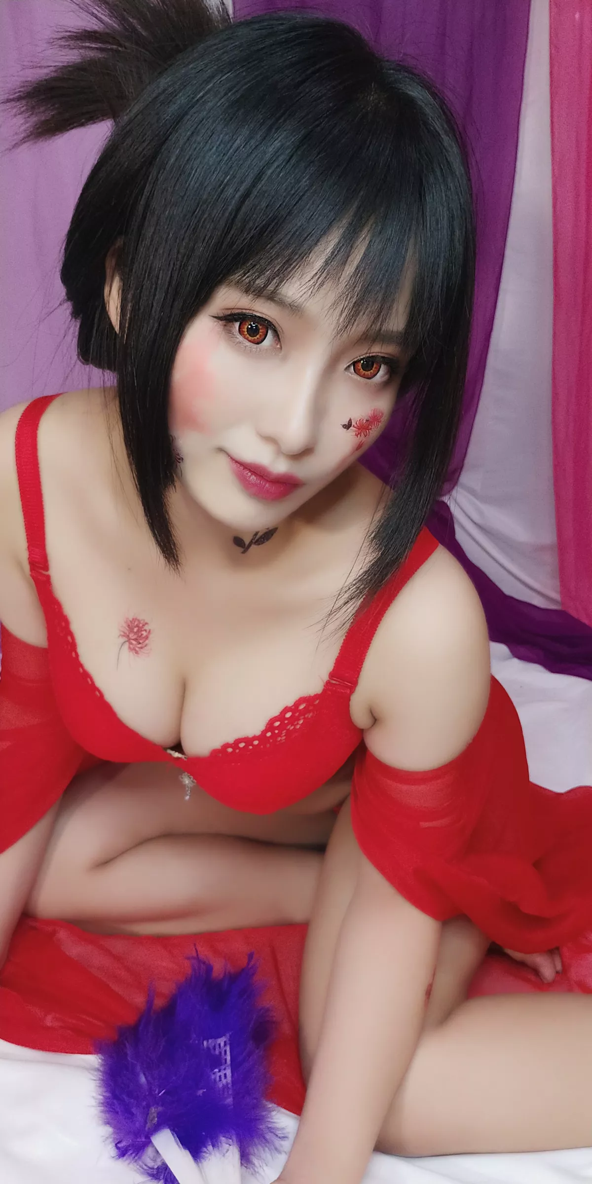 Xgyw.Org_动漫博主洛璃LoLiSAMA红女妖主题性感红色薄纱露红色蕾丝内衣秀曼妙身姿诱惑写真93P