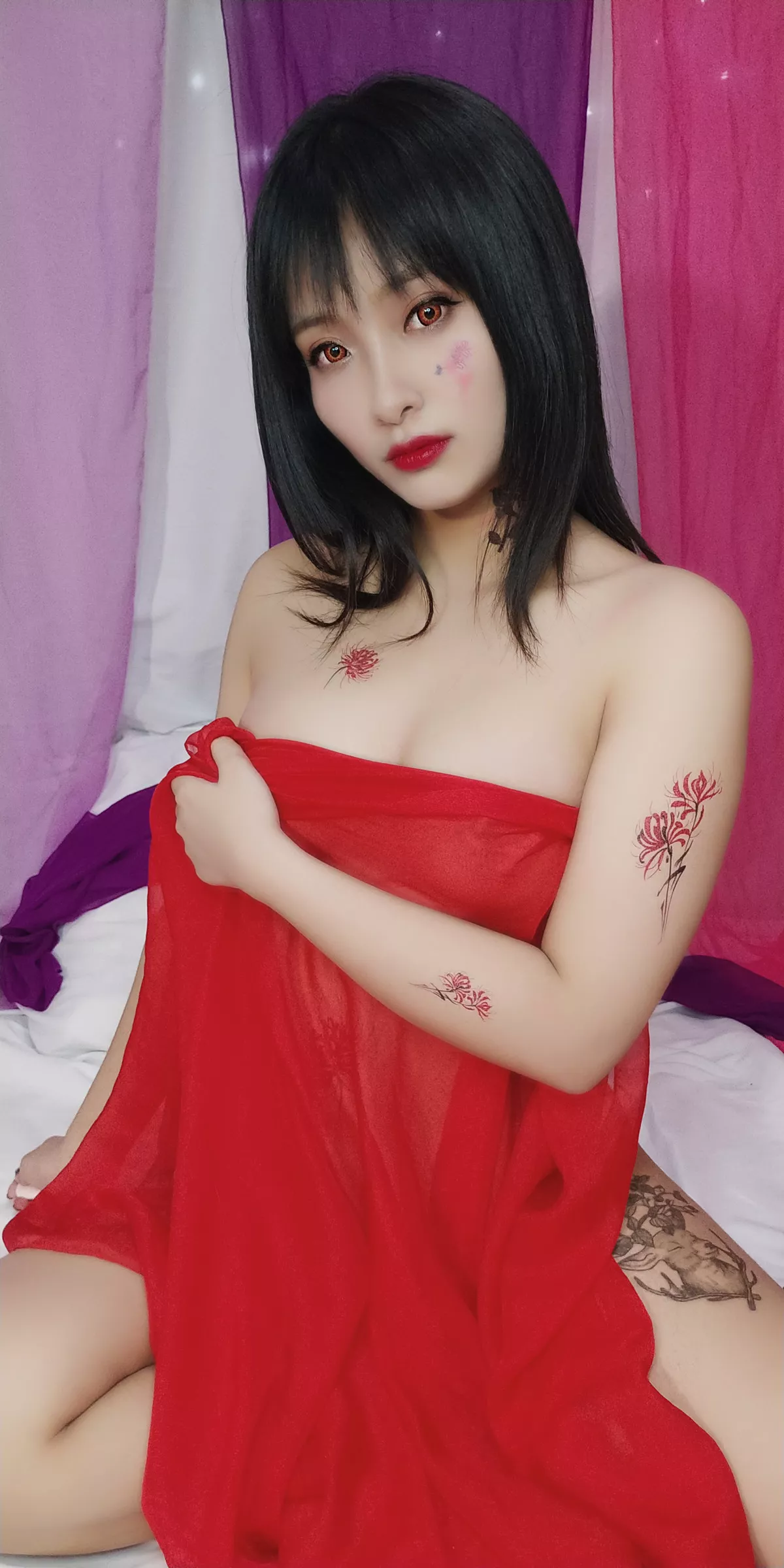 Xgyw.Org_动漫博主洛璃LoLiSAMA红女妖主题性感红色薄纱露红色蕾丝内衣秀曼妙身姿诱惑写真93P