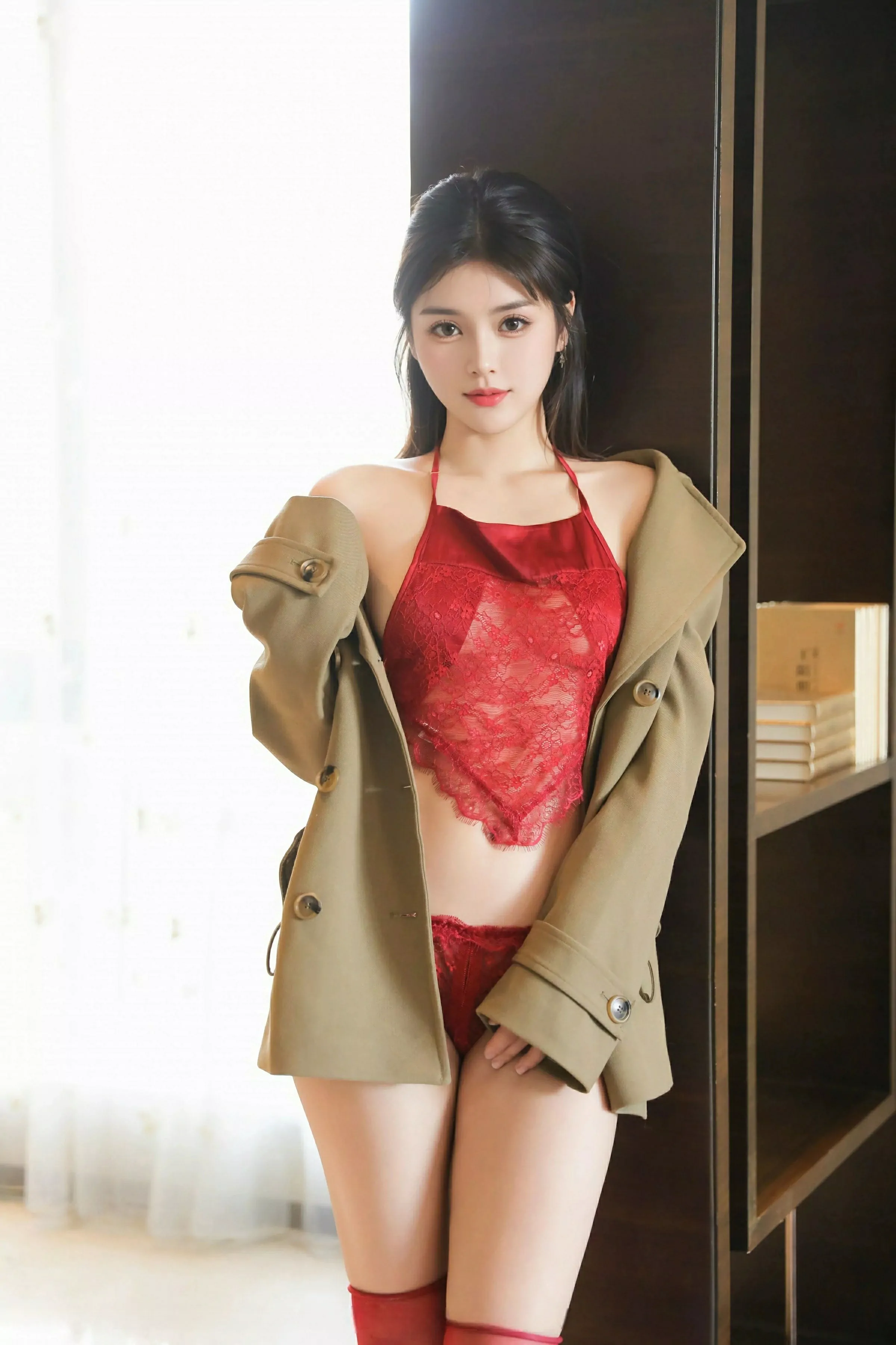 Xgyw.Org_XiuRen第10148期_新人模特小甜甜甜性感红色情趣内衣配红丝袜秀曼妙身姿诱惑写真86P