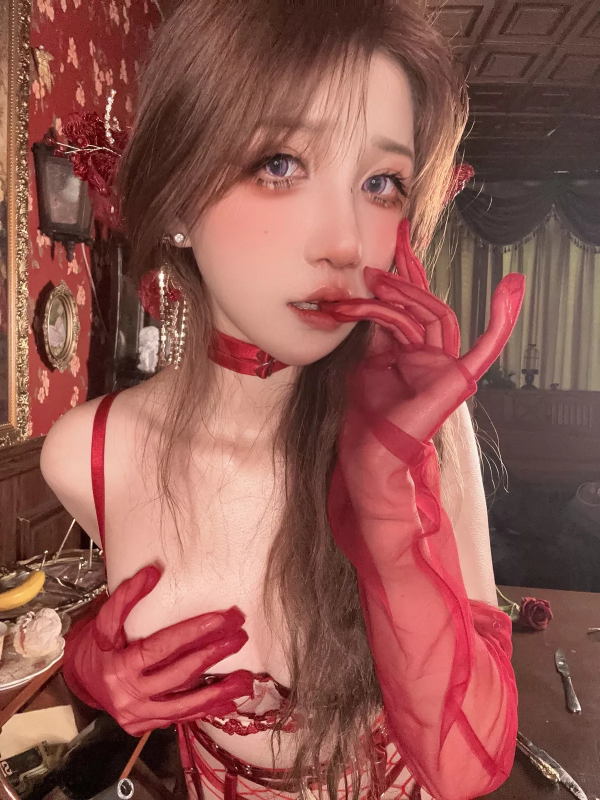 Xgyw.Org_鬼马少女阿薰kaOri寂寞的玫瑰主题性感红色情趣内衣配红丝网袜秀惹火身材撩人诱惑写真122P