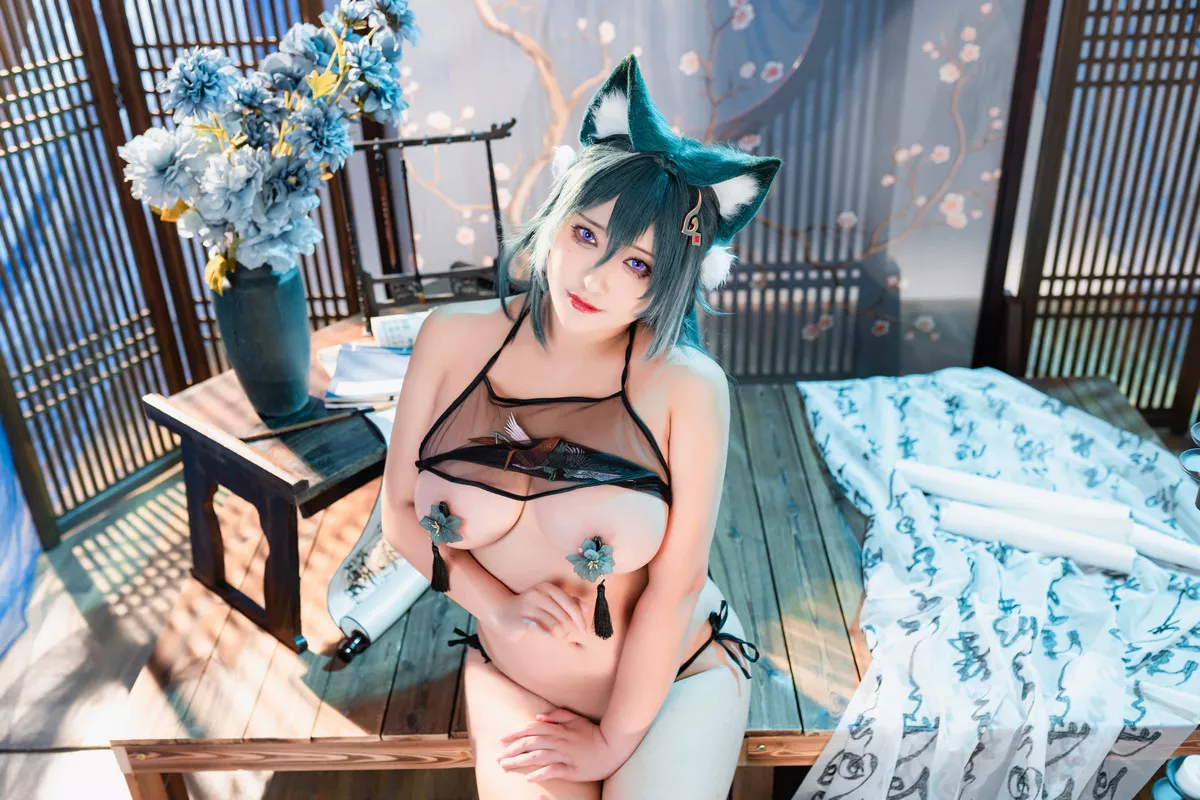 Xgyw.Org_动漫博主洛璃LoLiSAMA星穹铁道主题性感猫女郎装扮黑色薄透情趣内衣秀丰腴身材诱惑写真76P