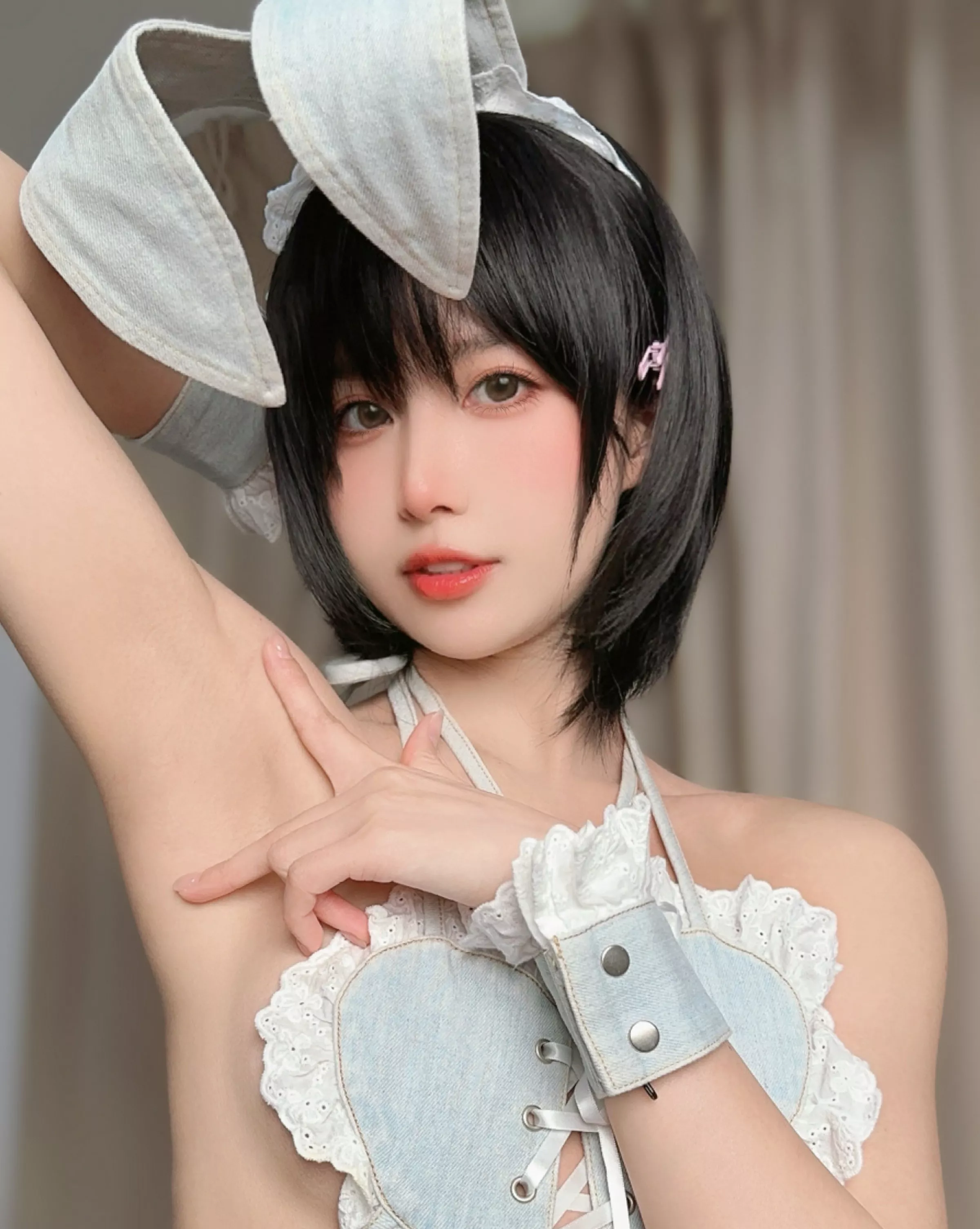 Xgyw.Org_Coser美女布丁大法牛仔硬糖兔主题性感兔女郎情趣牛仔服饰配白丝袜秀惹火身材诱惑写真98P