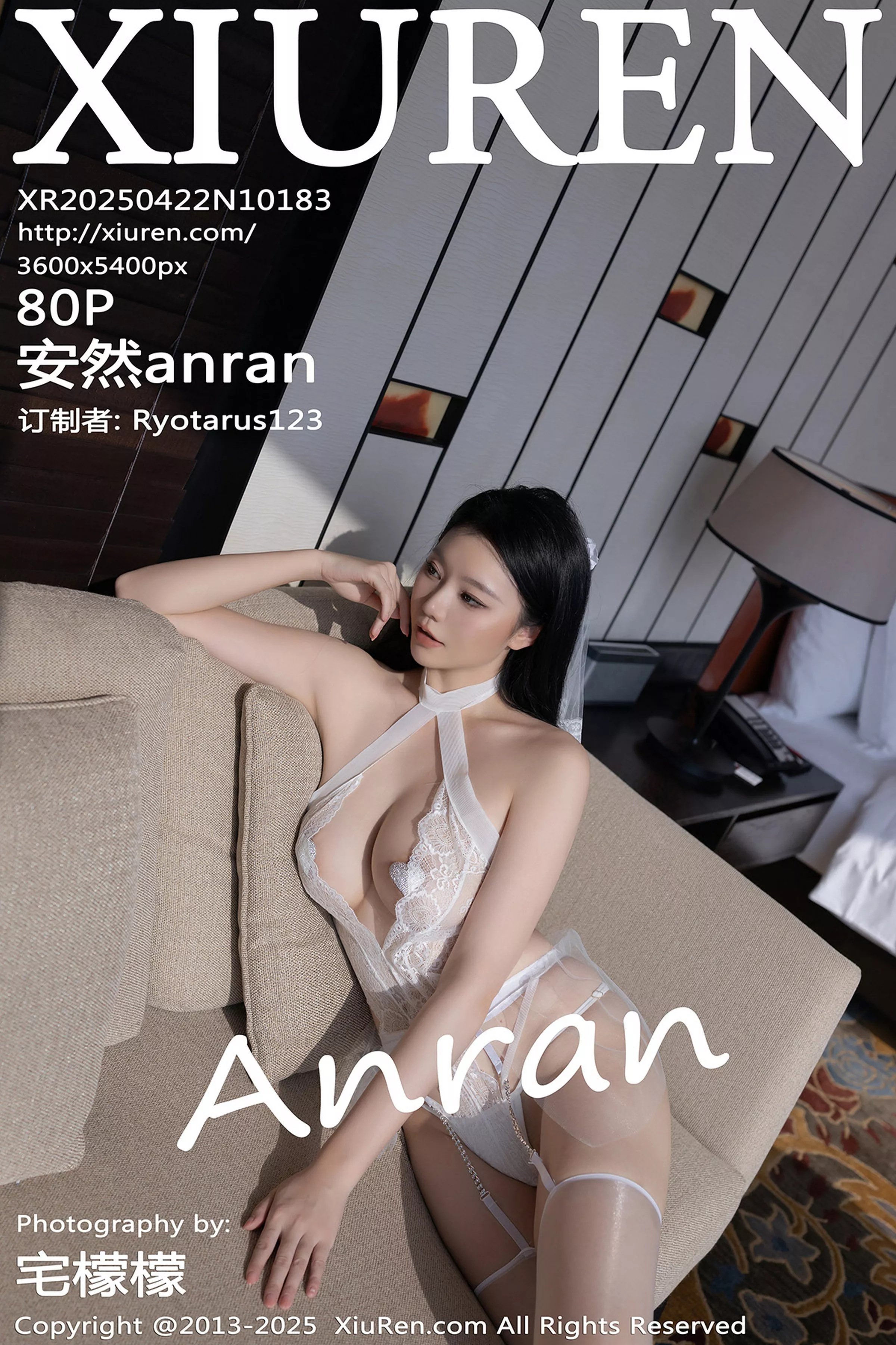 Xgyw.Org_XiuRen第10183期_模特安然anran白色婚纱露白色情趣内衣配白丝吊袜秀美腿诱惑写真80P