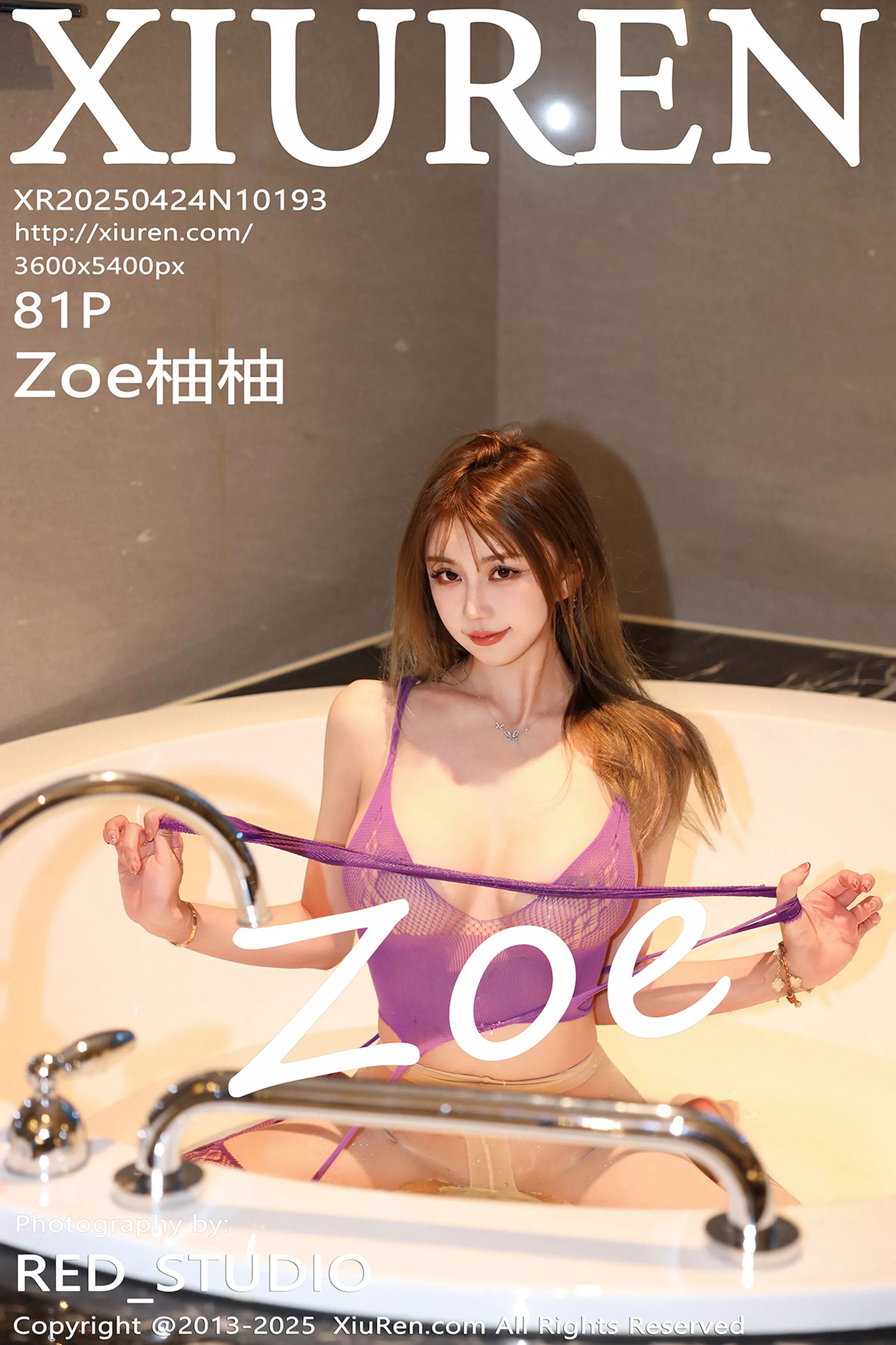 Xgyw.Org_XiuRen第10193期_模特Zoe柚柚性感紫色网纱服配紫丝吊袜秀凹凸身材撩人诱惑写真81P