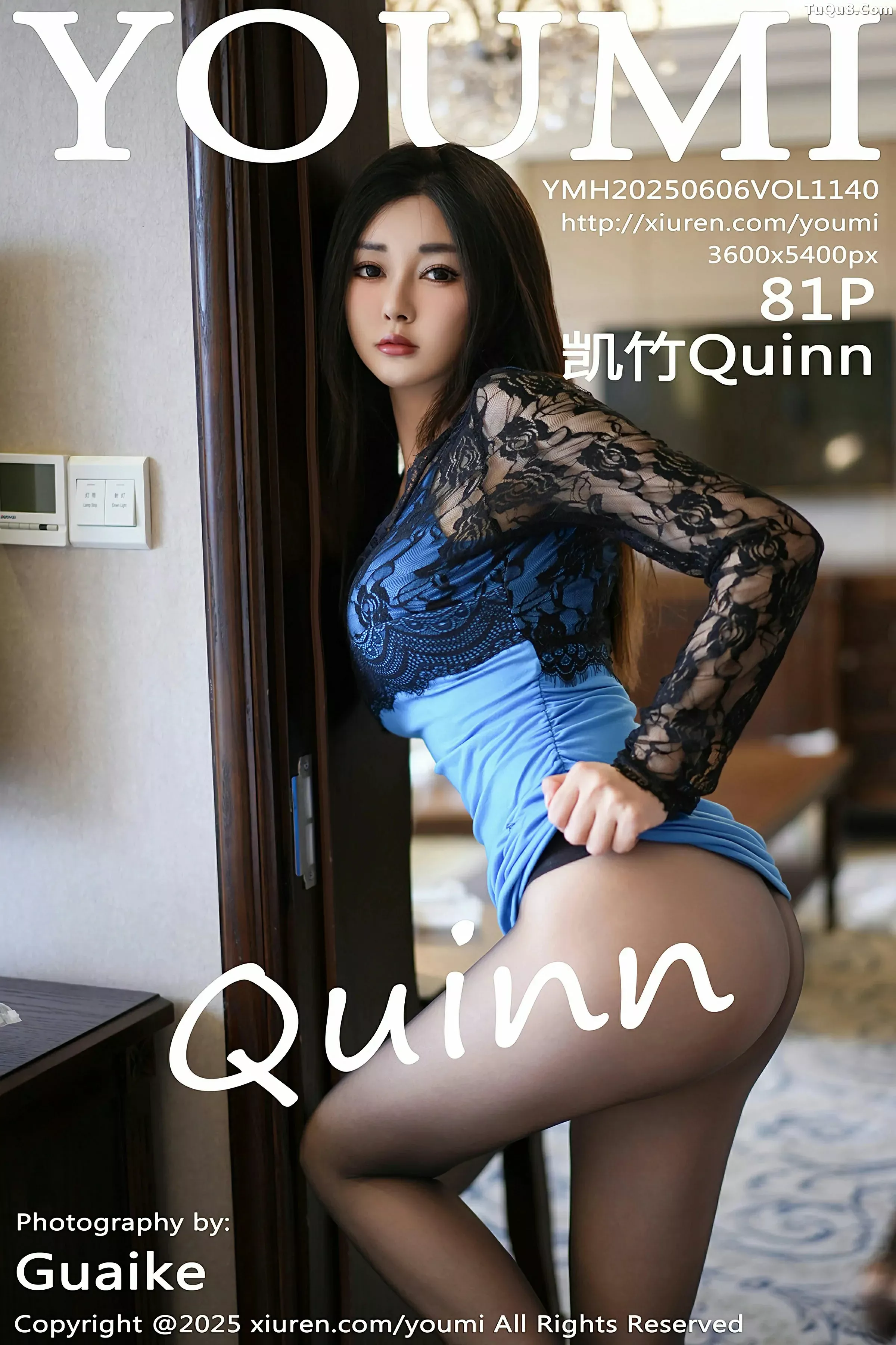 Xgyw.Org_[YouMi尤蜜荟]Vol.1140_模特凯竹Quinn性感蕾丝连衣短裙配超薄黑丝秀丰腴身材诱惑写真81P