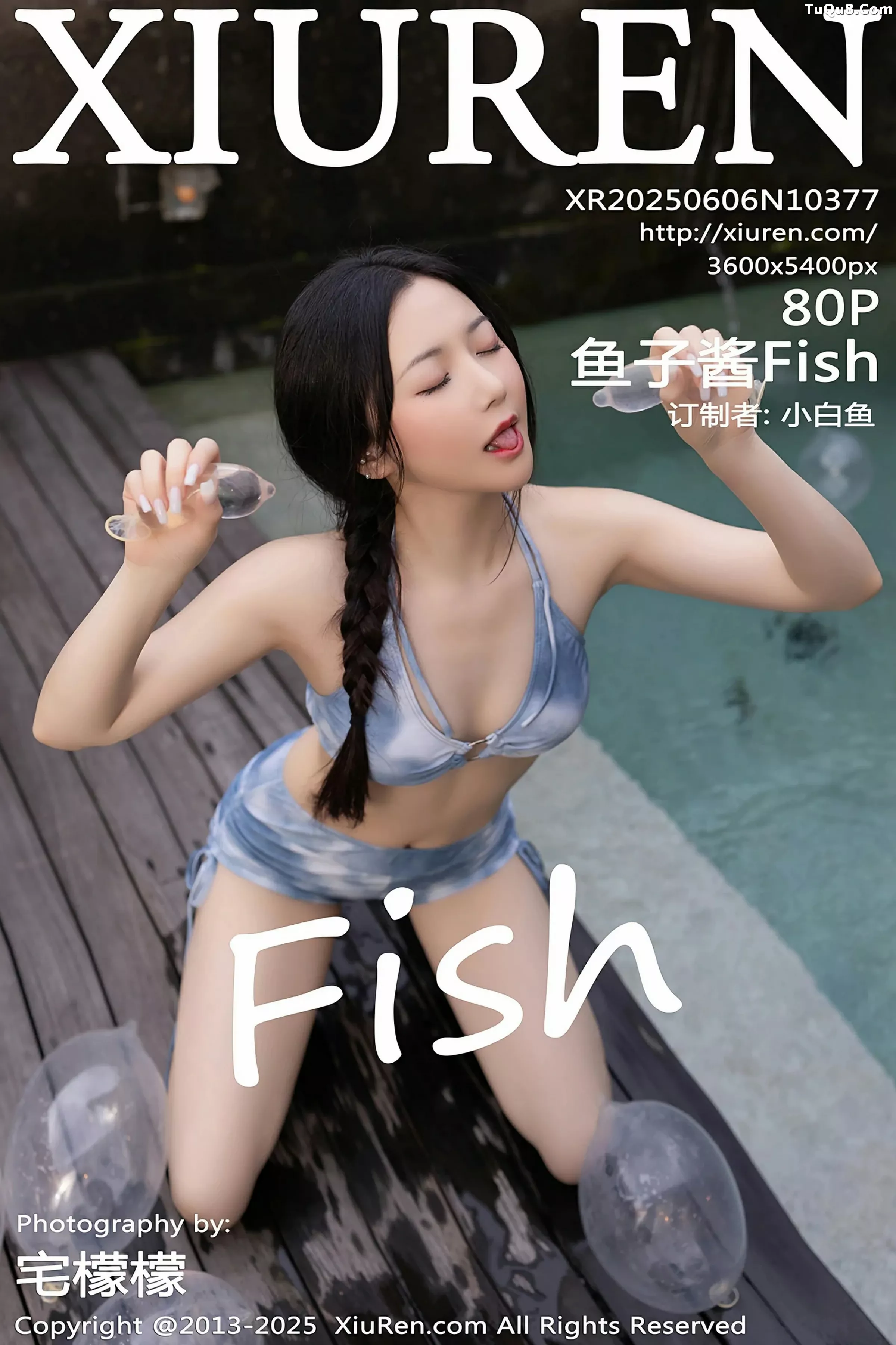 Xgyw.Org_XiuRen第10377期_模特鱼子酱Fish白色轻透服饰露蓝色比基尼秀曼妙身姿诱惑写真80P