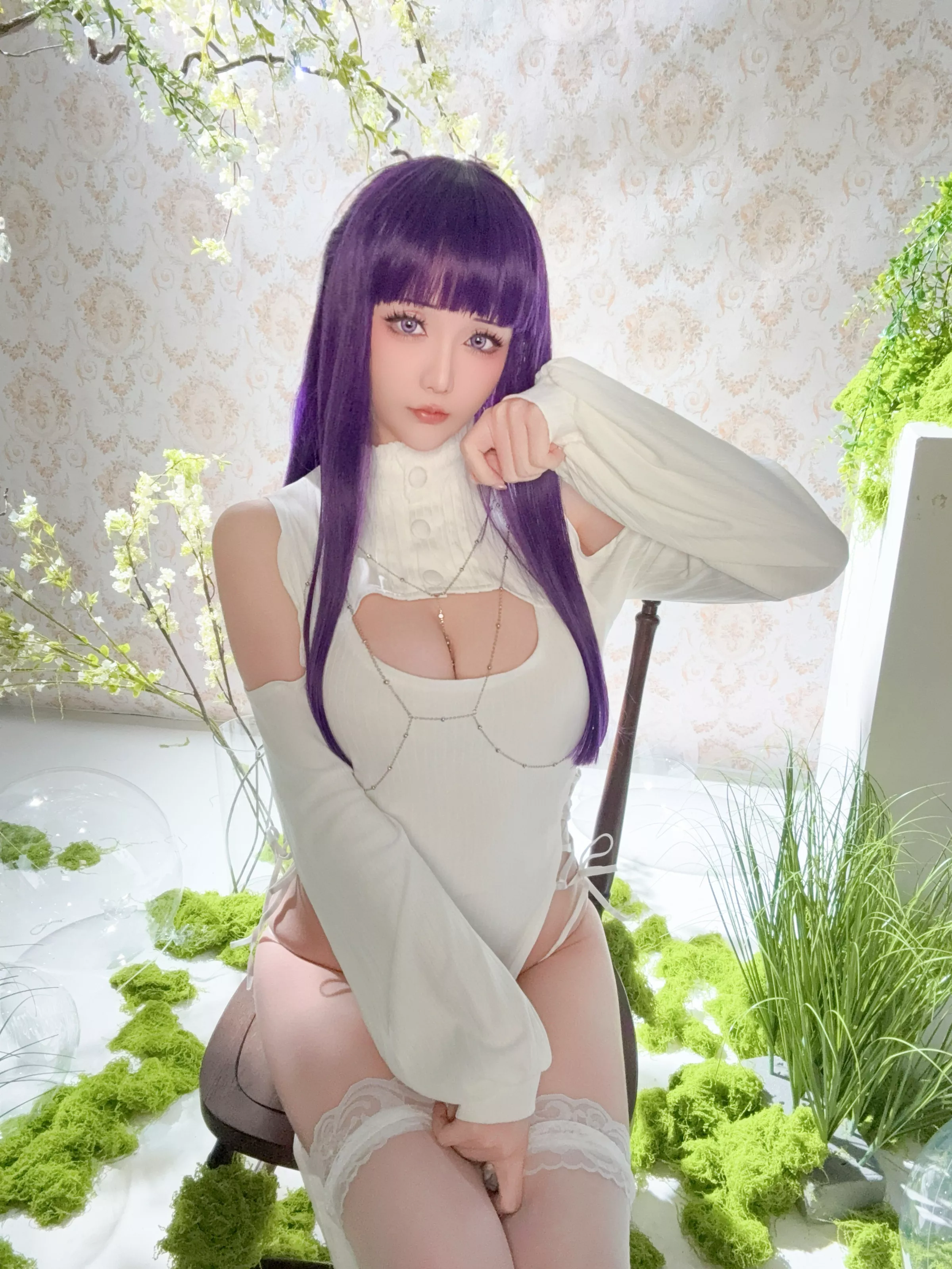 Xgyw.Org_Coser小姐姐星之迟迟25年3月计划E菲伦同人主题白色旗袍配白丝袜秀完美身材性感写真67P