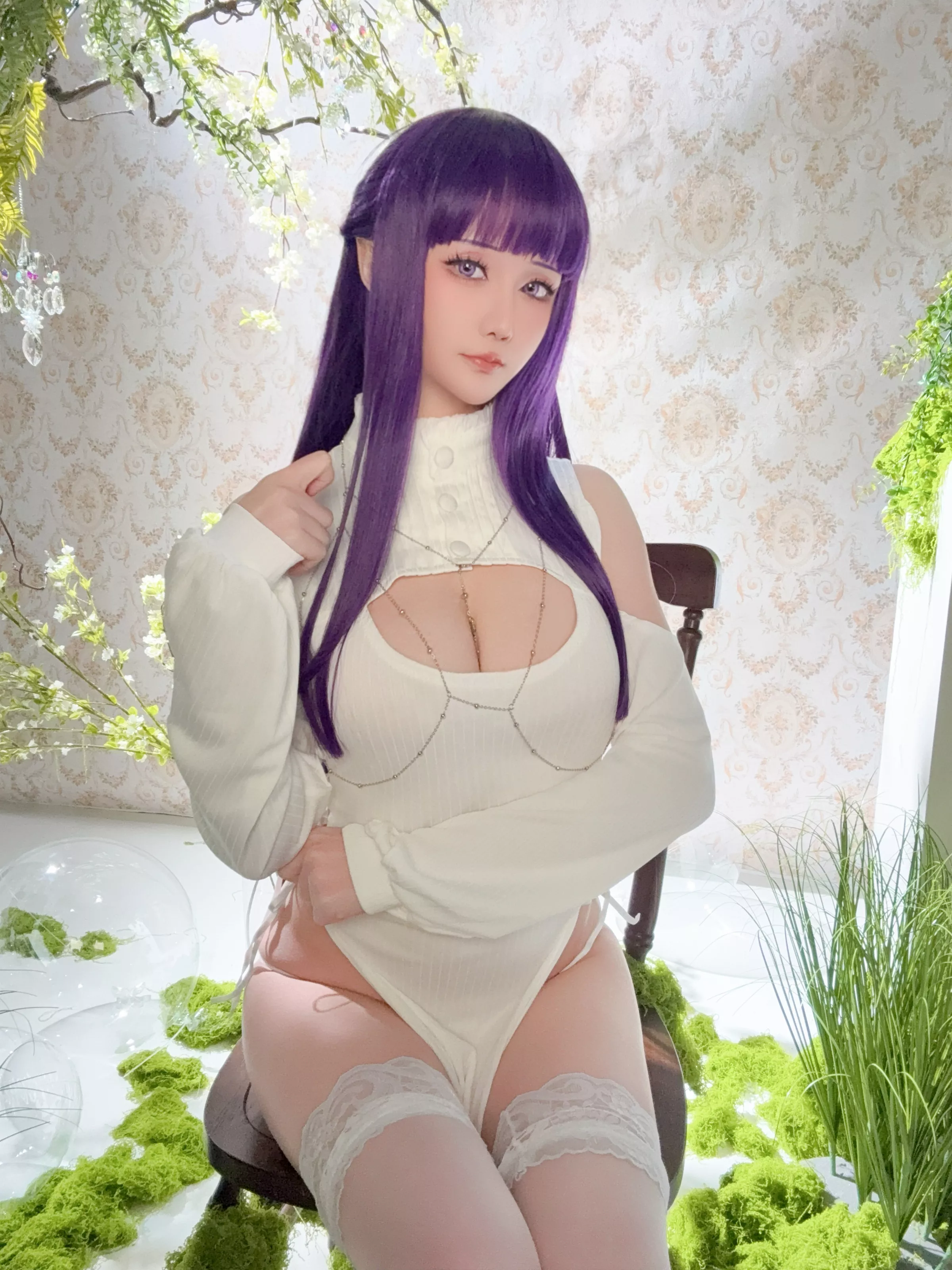 Xgyw.Org_Coser小姐姐星之迟迟25年3月计划E菲伦同人主题白色旗袍配白丝袜秀完美身材性感写真67P