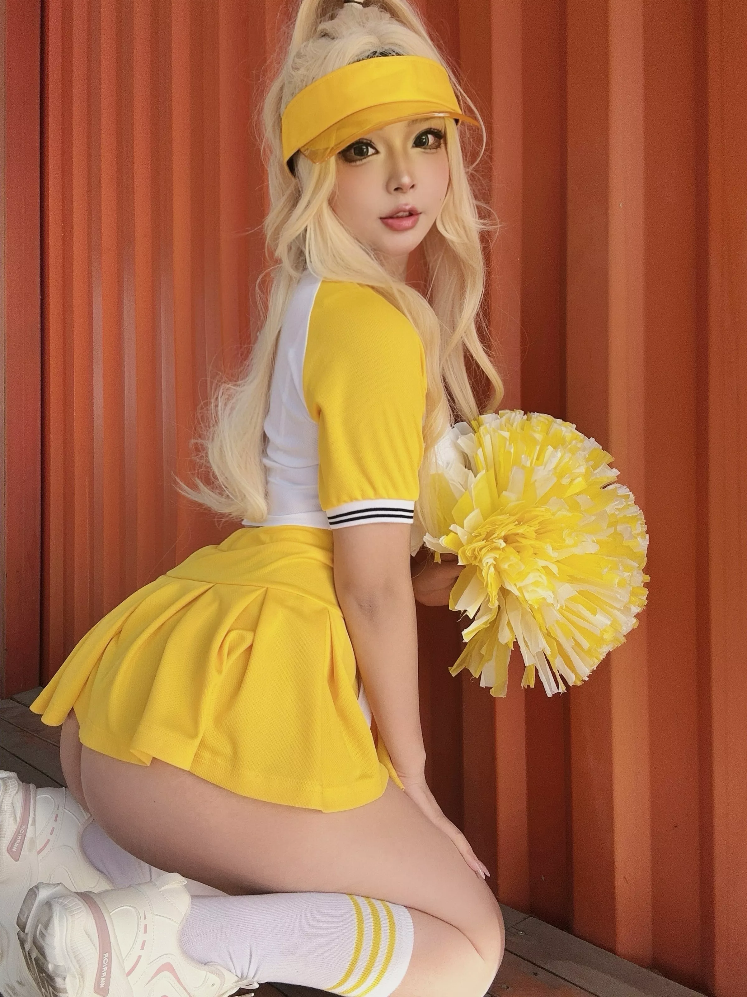 Xgyw.Org_网络美女yuuhui玉汇美式甜心主题性感啦啦队服饰黄色短裙秀美腿翘臀撩人诱惑写真43P