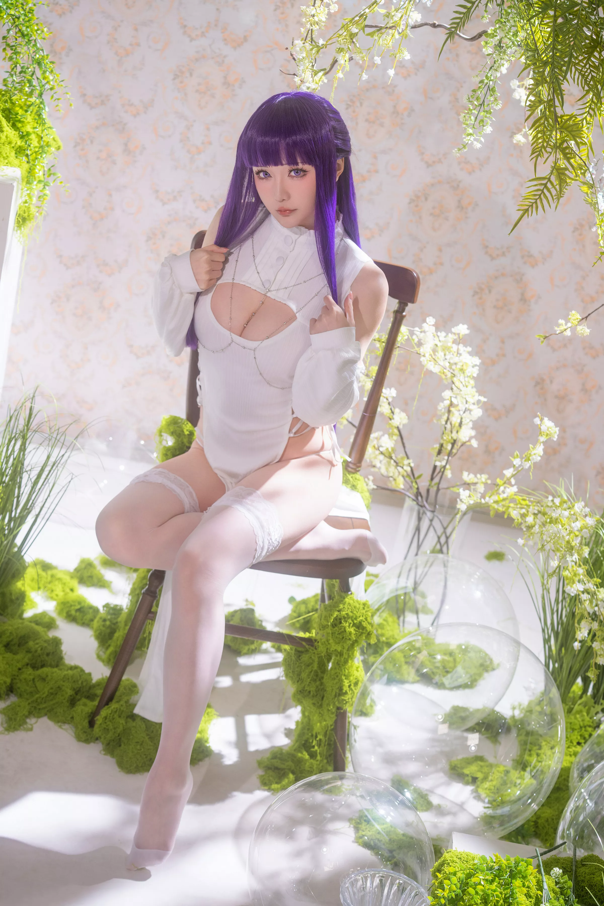 Xgyw.Org_Coser小姐姐星之迟迟25年3月计划E菲伦同人主题白色旗袍配白丝袜秀完美身材性感写真67P