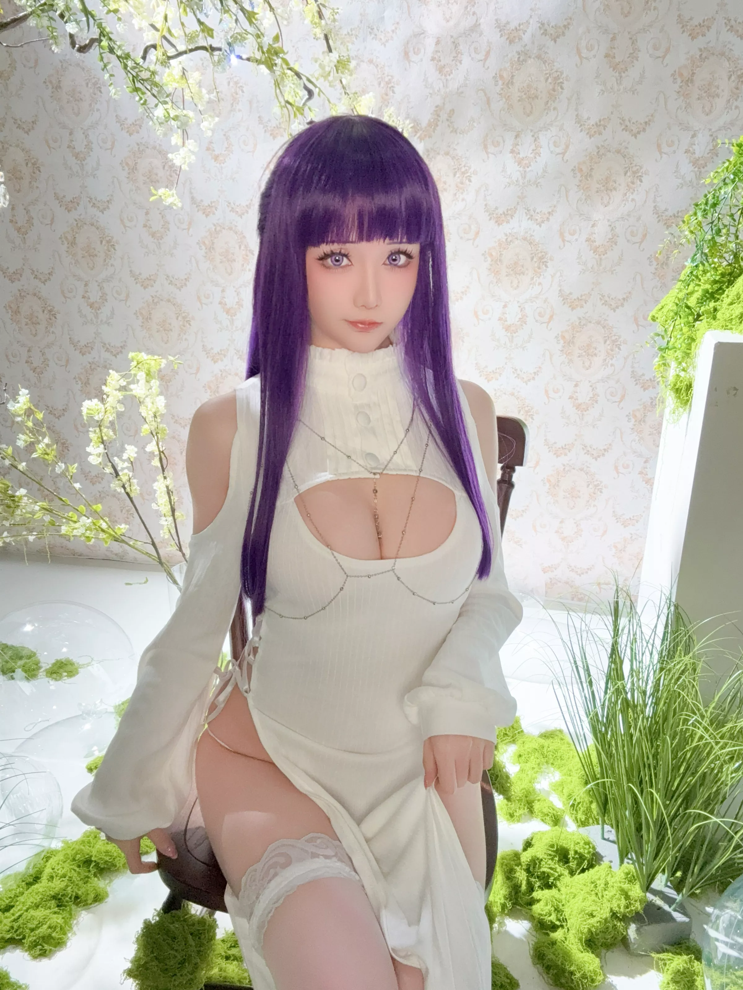 Xgyw.Org_Coser小姐姐星之迟迟25年3月计划E菲伦同人主题白色旗袍配白丝袜秀完美身材性感写真67P