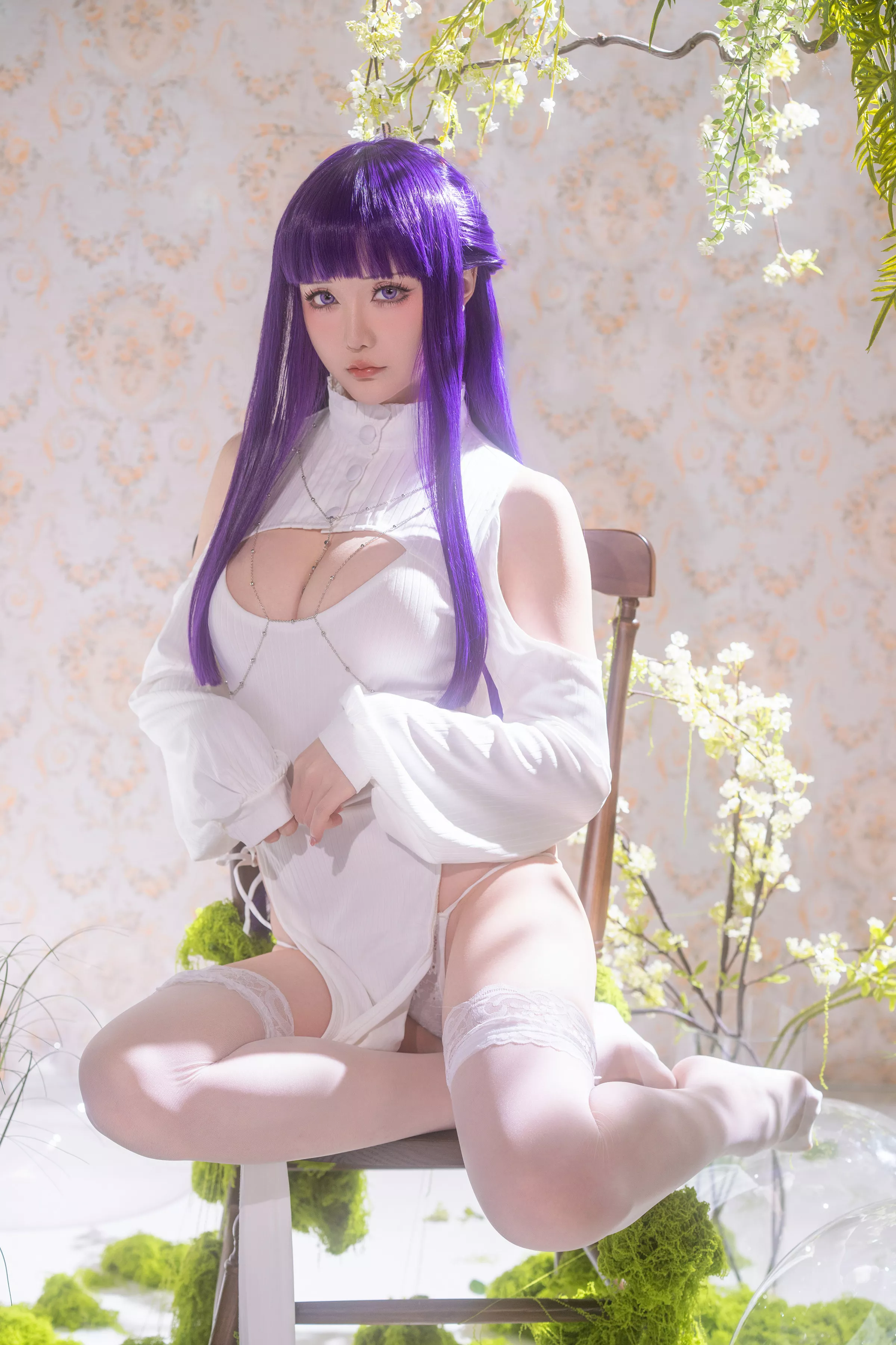 Xgyw.Org_Coser小姐姐星之迟迟25年3月计划E菲伦同人主题白色旗袍配白丝袜秀完美身材性感写真67P