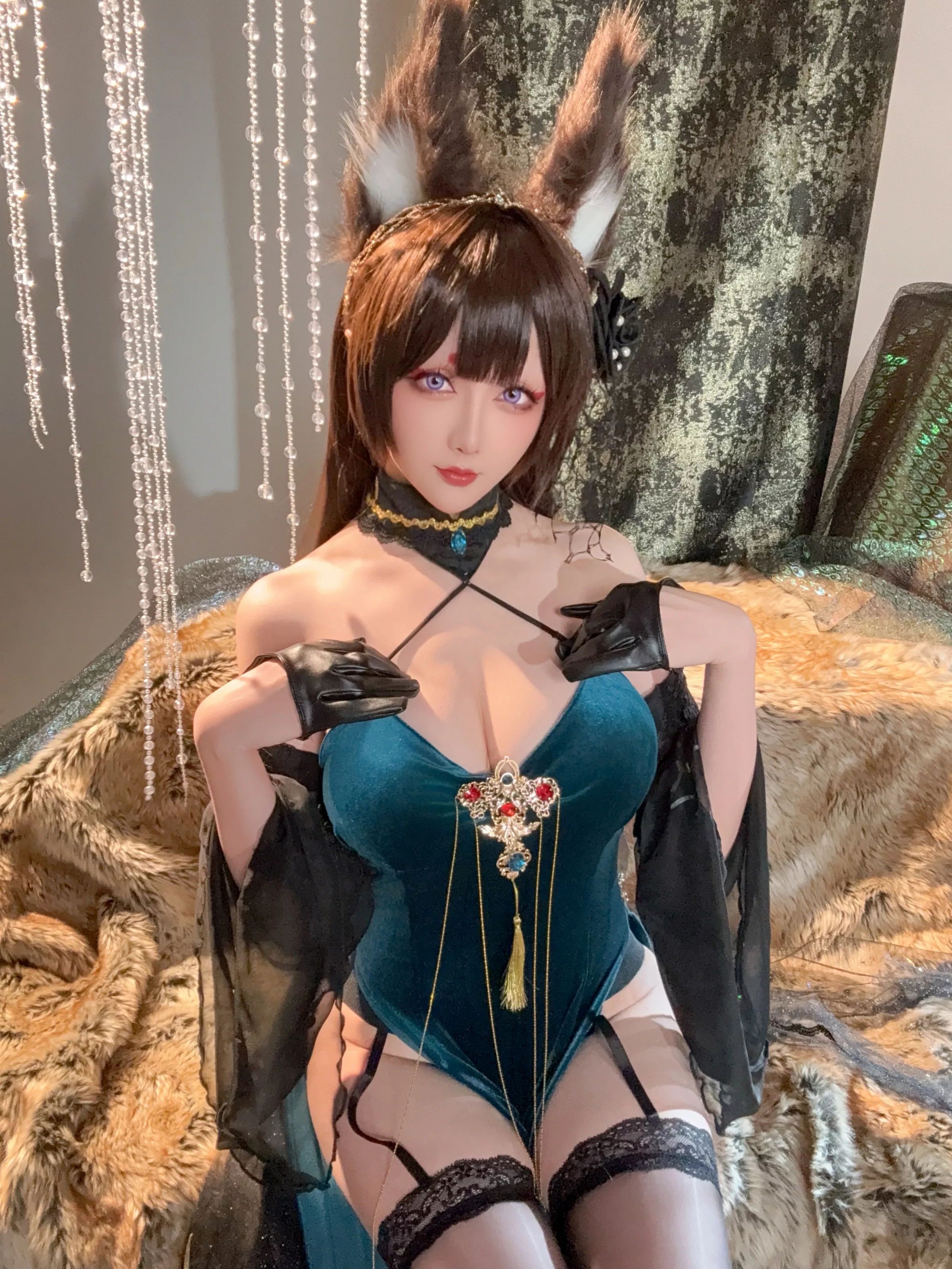 Xgyw.Org_Coser小姐姐星之迟迟25年3月计划F碧蓝航线天城主题性感低胸服饰配黑丝吊袜秀美腿诱惑写真51P