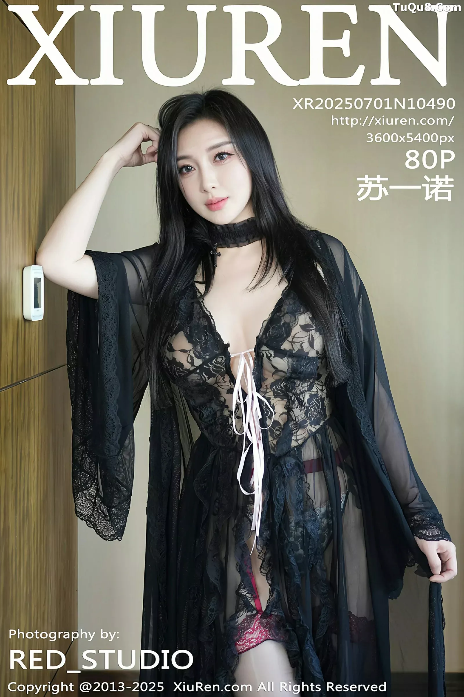 Xgyw.Org_[XiuRen秀人网]No.10490_模特苏一诺性感黑色睡袍露蕾丝内衣配黑丝袜秀丰满身材诱惑写真80P