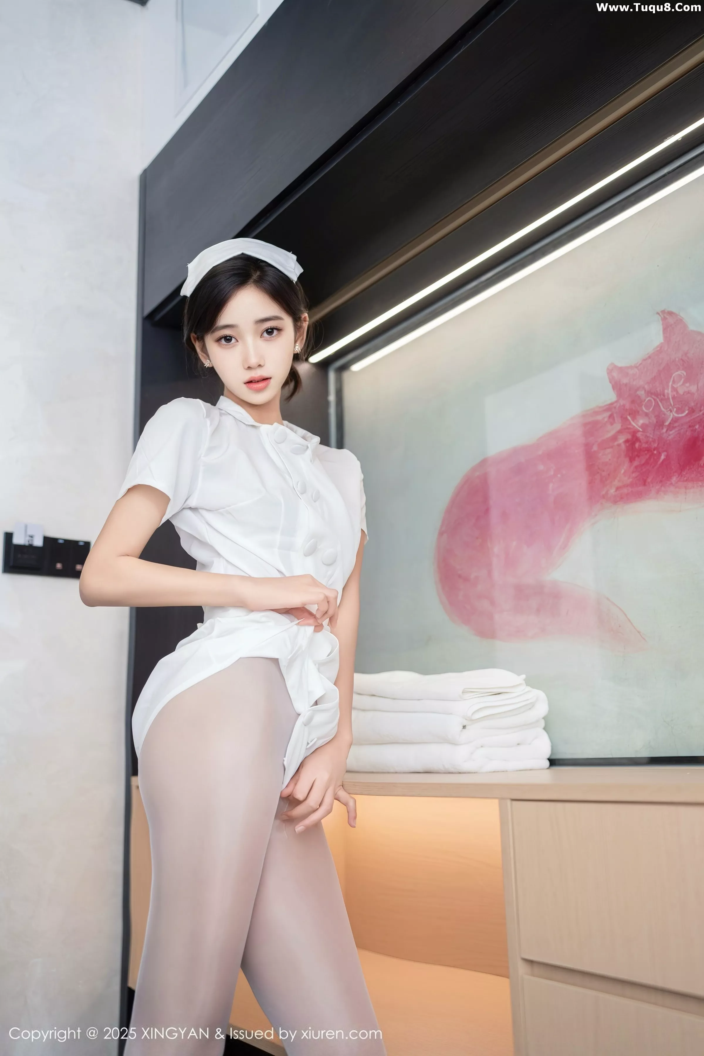 Xgyw.Org_[XINGYAN星颜社]VOL.371_模特时安安性感白色护士服配超薄无内白丝秀柔美身姿诱惑写真75P
