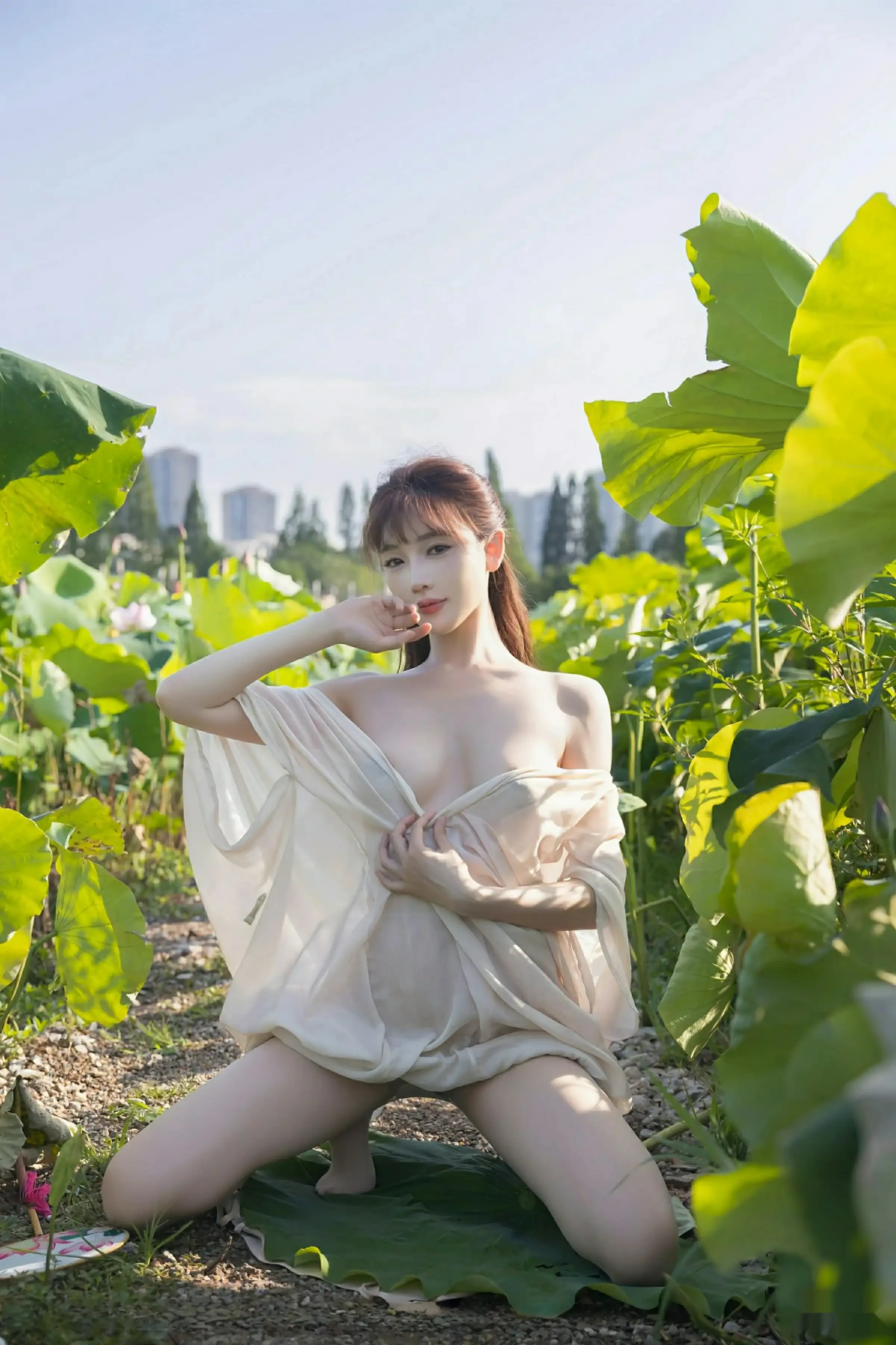 Xgyw.Org_[XiuRen秀人网]No.10630_模特陆萱萱户外性感浅色薄纱服饰配超薄肉丝秀柔美身姿诱惑写真76P