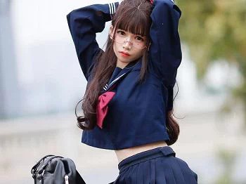 [喵糖映画]Vol.098_JK制服少女性感格子裙配黑丝袜户外SM情趣捆绑诱惑写真44P