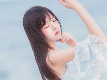 [喵糖映画]Vol.380_长发美少女海边清纯吊带长裙随风飘逸清爽迷人写真20P