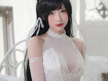 性感尤物清水由乃爱宕婚纱主题薄透服饰配蕾丝吊袜秀完美身材极致诱惑写真49P